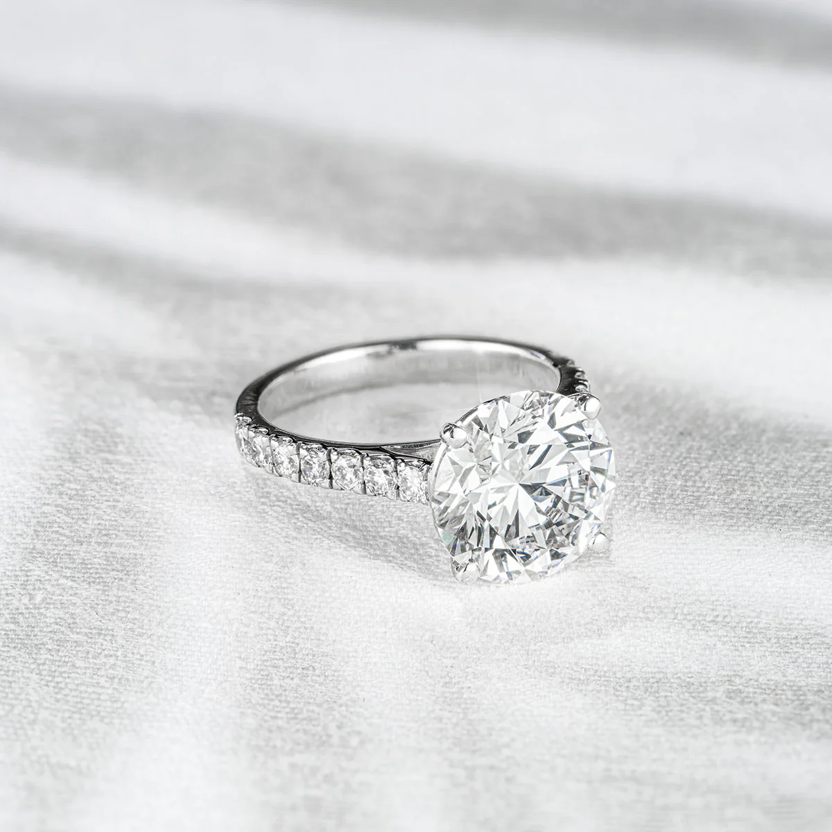 Natalia 5.65ct Lab Diamond Round Cut Engagement Ring in Platinum G/VS1 - Image 6
