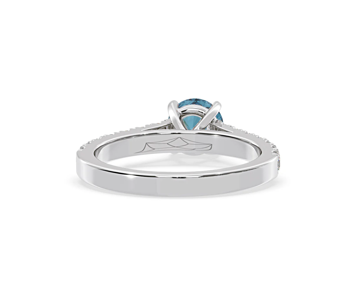 Natalia Blue Lab Diamond 1.50ct Side Stone Ring in Platinum - Elara Collection - Image 48