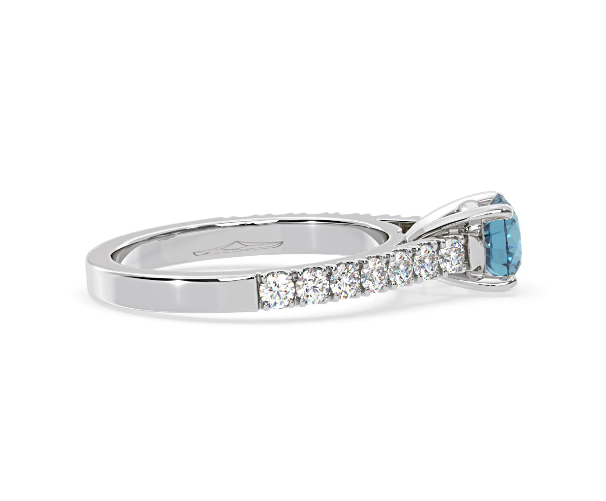 Natalia Blue Lab Diamond 1.50ct Side Stone Ring in Platinum - Elara Collection - Image 65