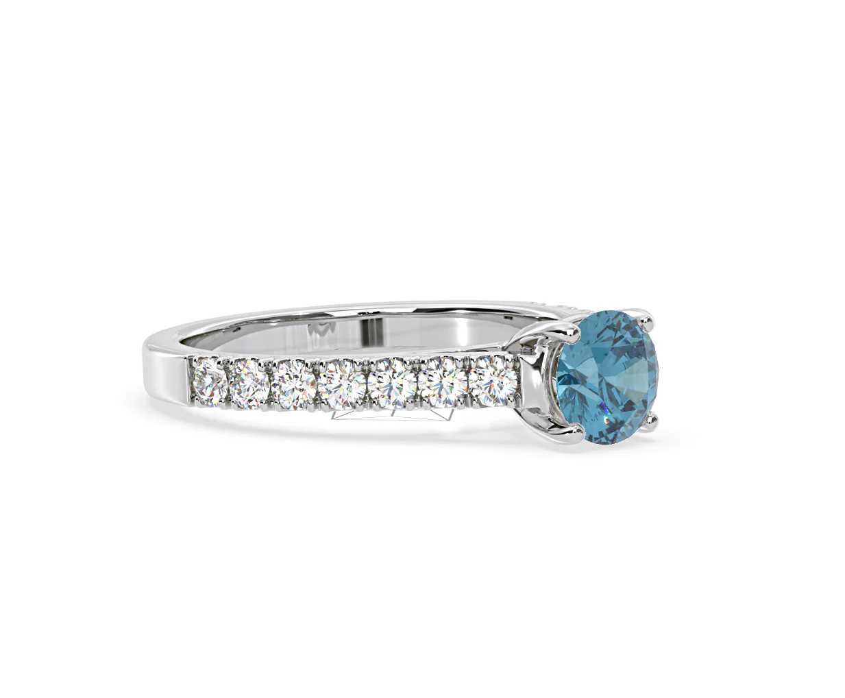 Natalia Blue Lab Diamond 1.50ct Side Stone Ring in Platinum - Elara Collection - Image 77