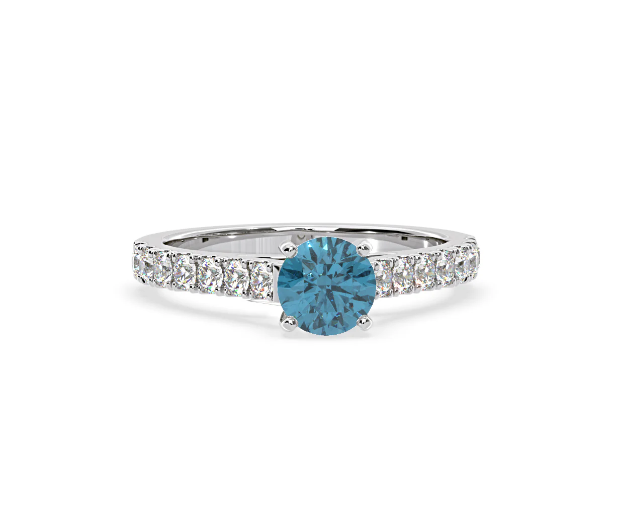 Natalia Blue Lab Diamond 1.50ct Side Stone Ring in Platinum - Elara Collection - Image 85