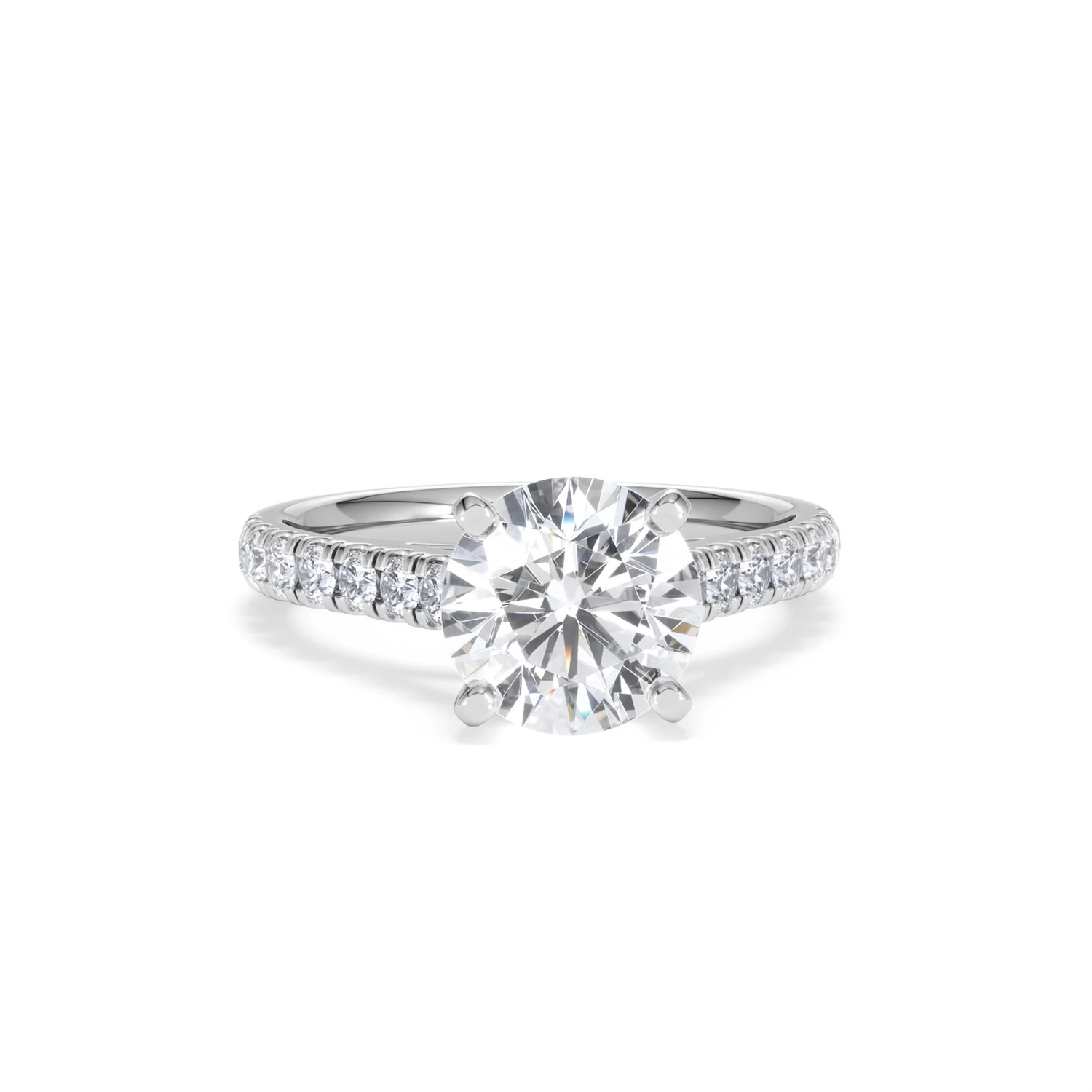 Natalia Lab Diamond Engagement Side Stone Ring 18KW Gold 2.50CT F/VS1 - Image 10
