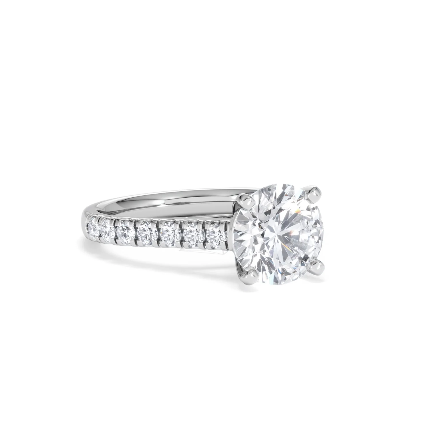Natalia Lab Diamond Engagement Side Stone Ring 18KW Gold 2.50CT F/VS1 - Image 15