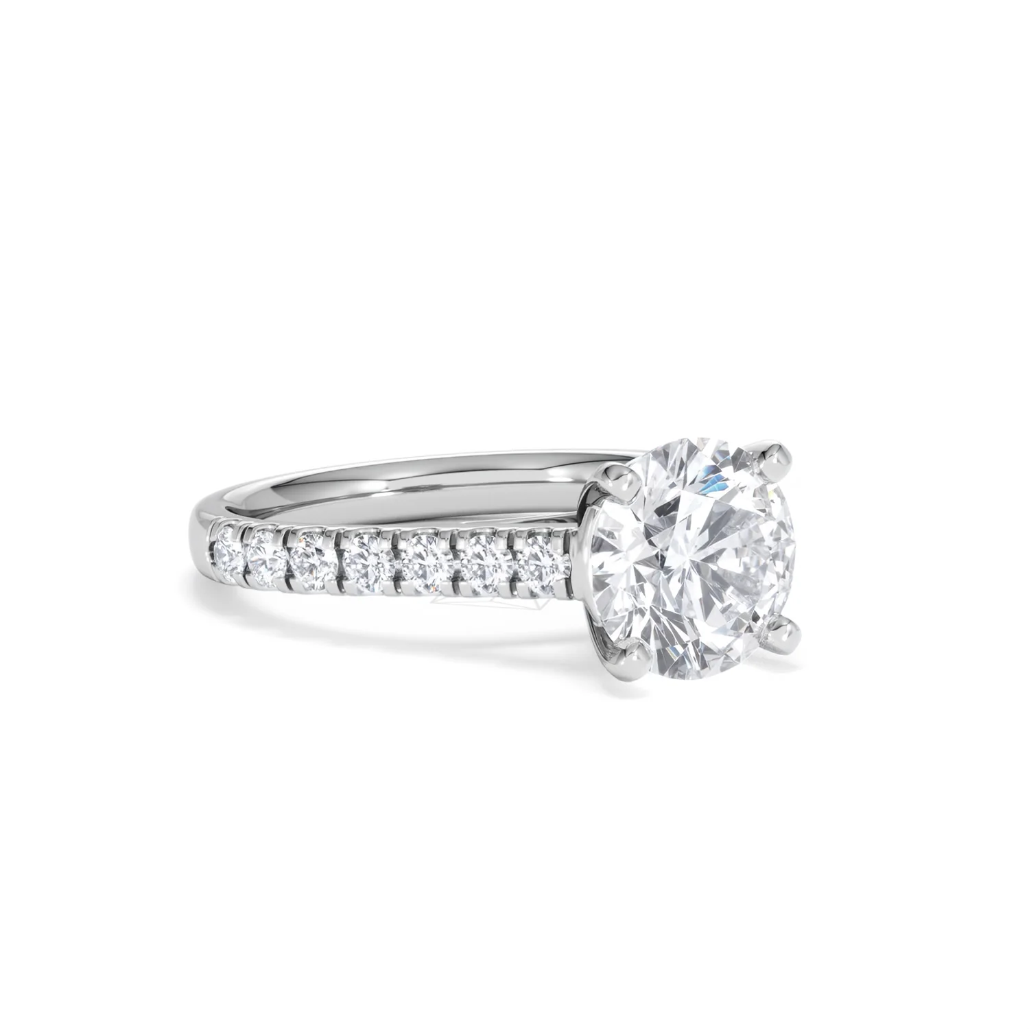 Natalia Lab Diamond Engagement Side Stone Ring 18KW Gold 2.50CT F/VS1 - Image 16