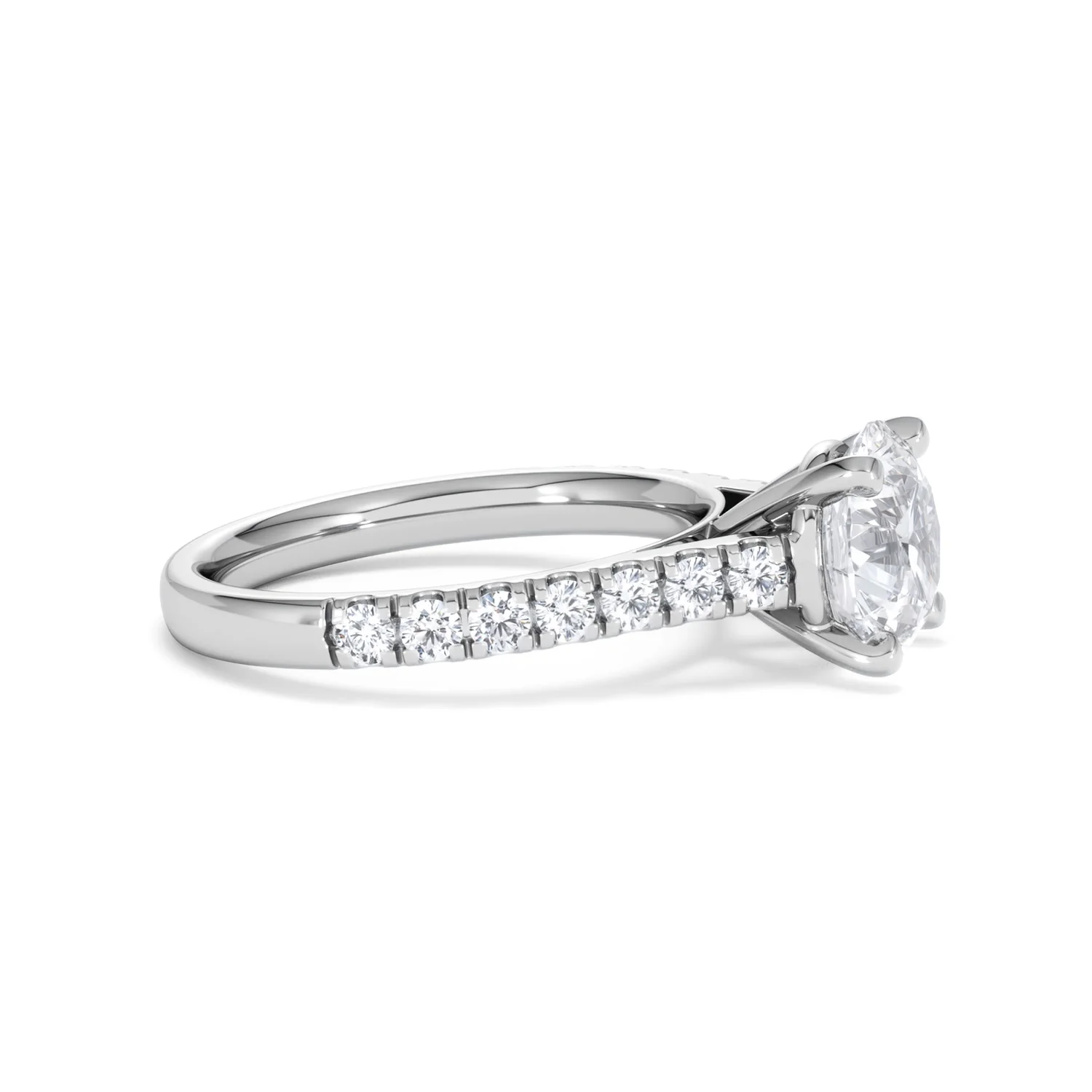 Natalia Lab Diamond Engagement Side Stone Ring 18KW Gold 2.50CT F/VS1 - Image 25