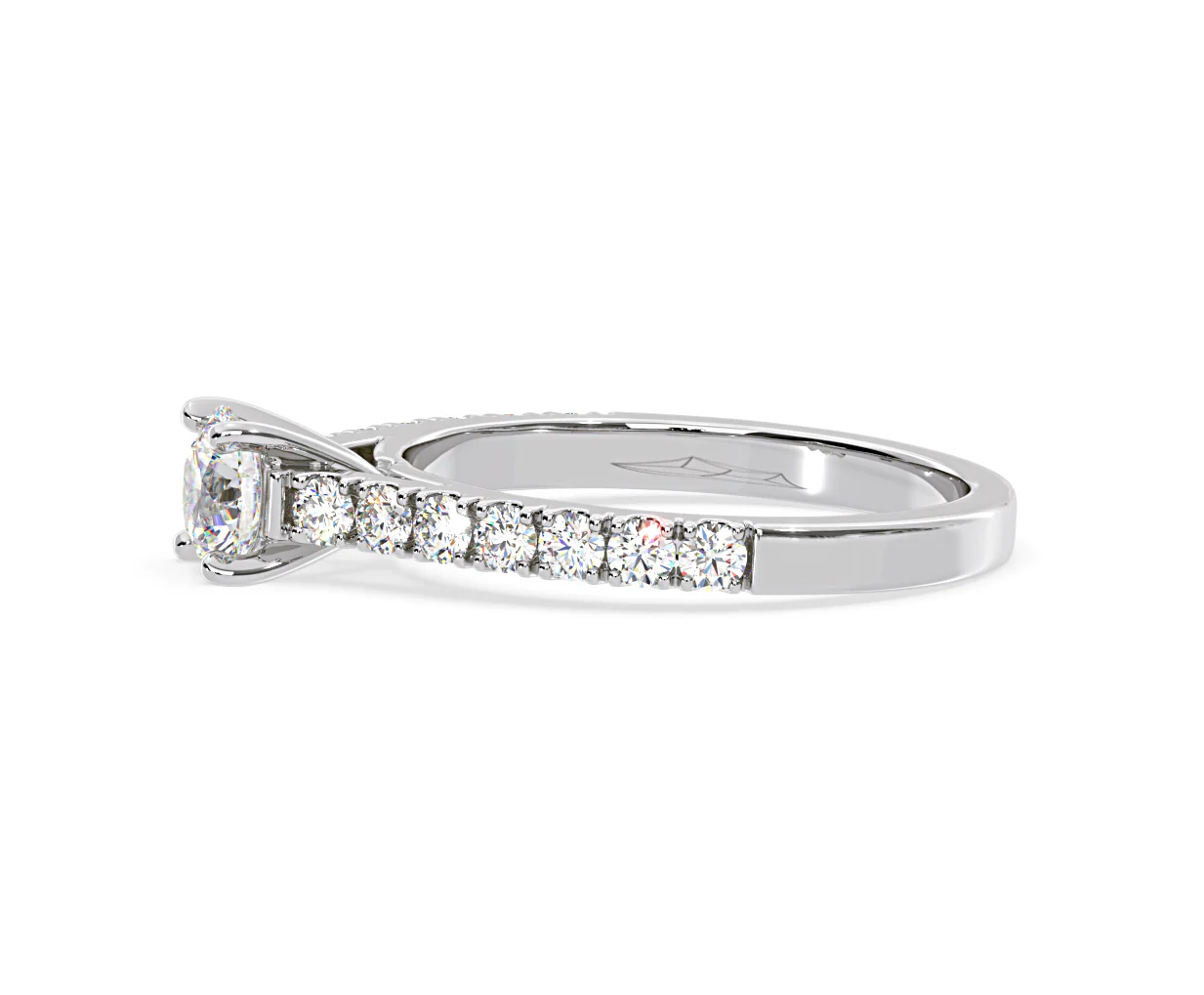 Natalia Lab Diamond Engagement Side Stone Ring Platinum 0.91CT F/VS1 - Image 105