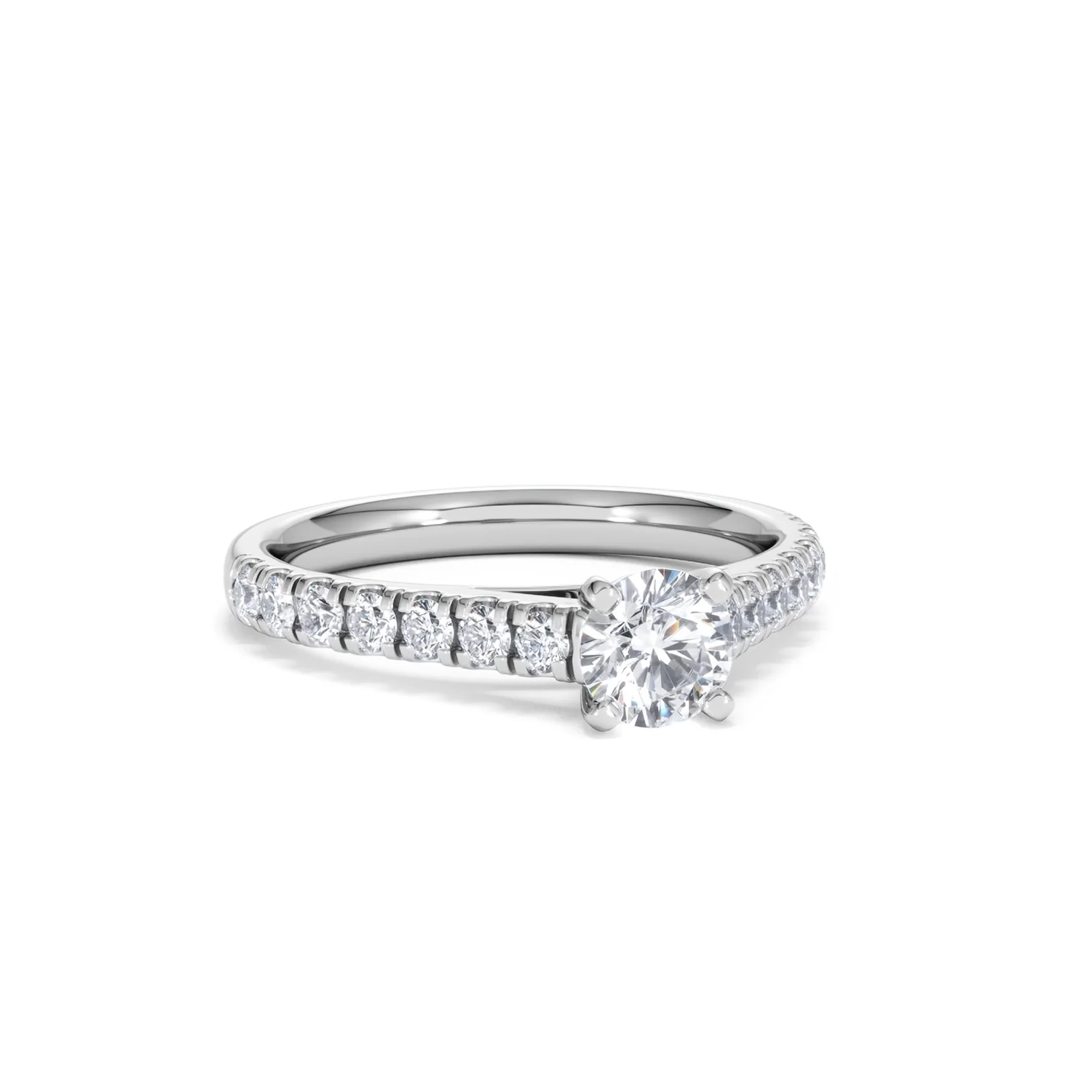 Natalia Lab Diamond Engagement Side Stone Ring Platinum 0.91CT F/VS1 - Image 12