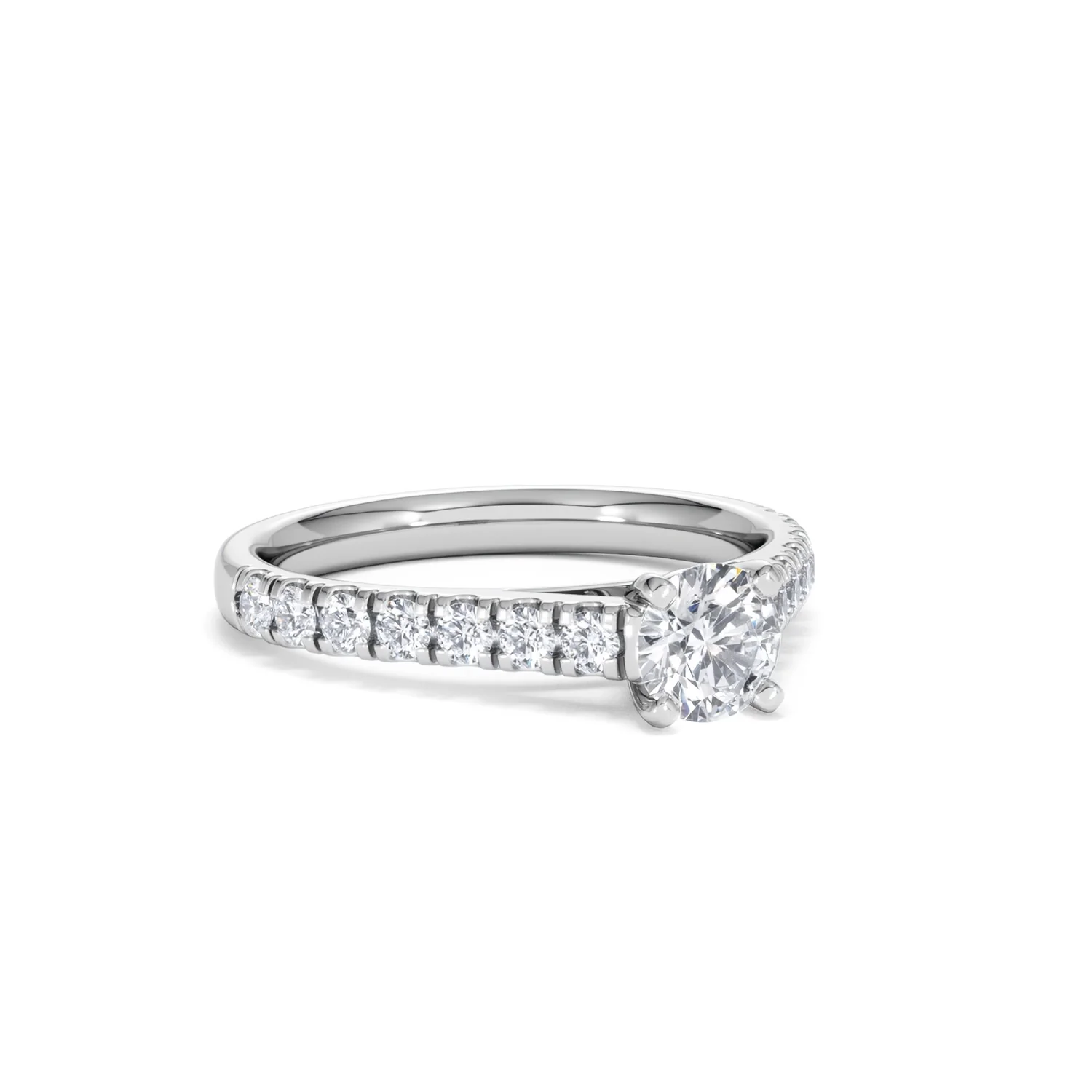 Natalia Lab Diamond Engagement Side Stone Ring Platinum 0.91CT F/VS1 - Image 14