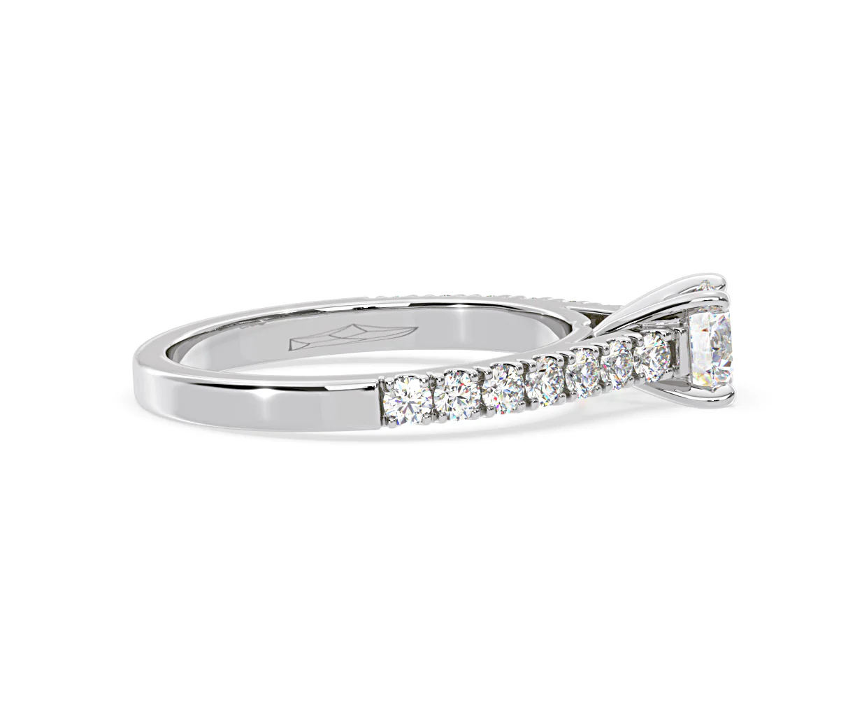 Natalia Lab Diamond Engagement Side Stone Ring Platinum 0.91CT F/VS1 - Image 147