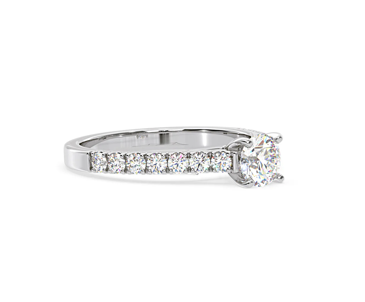 Natalia Lab Diamond Engagement Side Stone Ring Platinum 0.91CT F/VS1 - Image 158