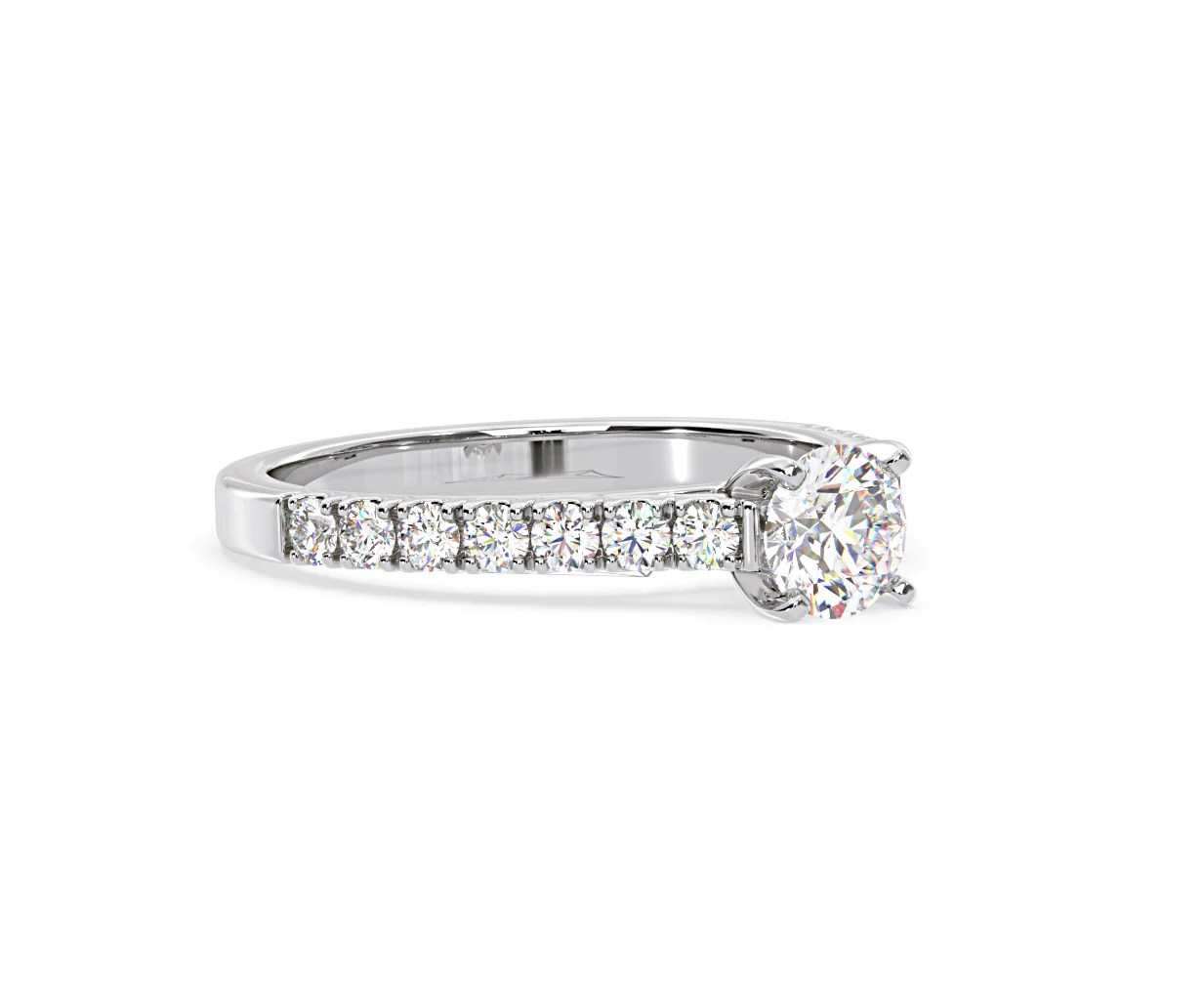 Natalia Lab Diamond Engagement Side Stone Ring Platinum 0.91CT F/VS1 - Image 159