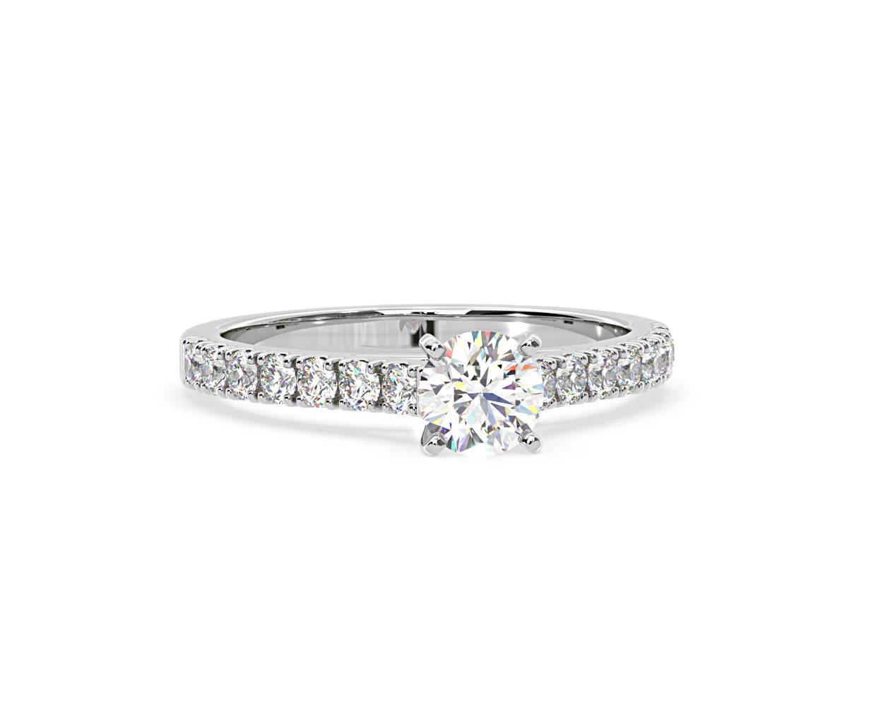 Natalia Lab Diamond Engagement Side Stone Ring Platinum 0.91CT F/VS1 - Image 165