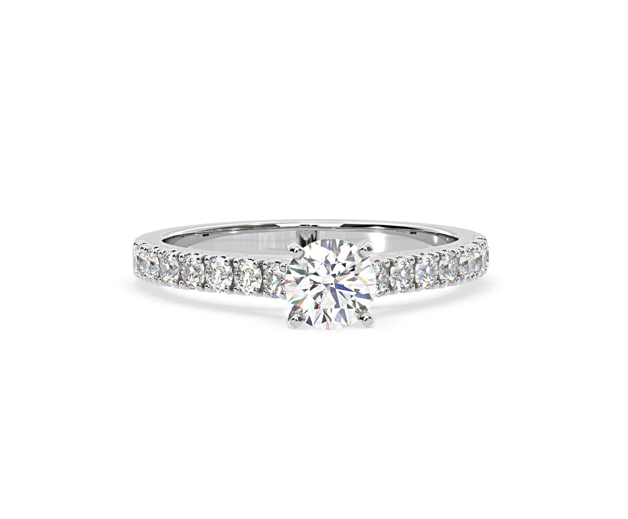 Natalia Lab Diamond Engagement Side Stone Ring Platinum 0.91CT F/VS1 - Image 166