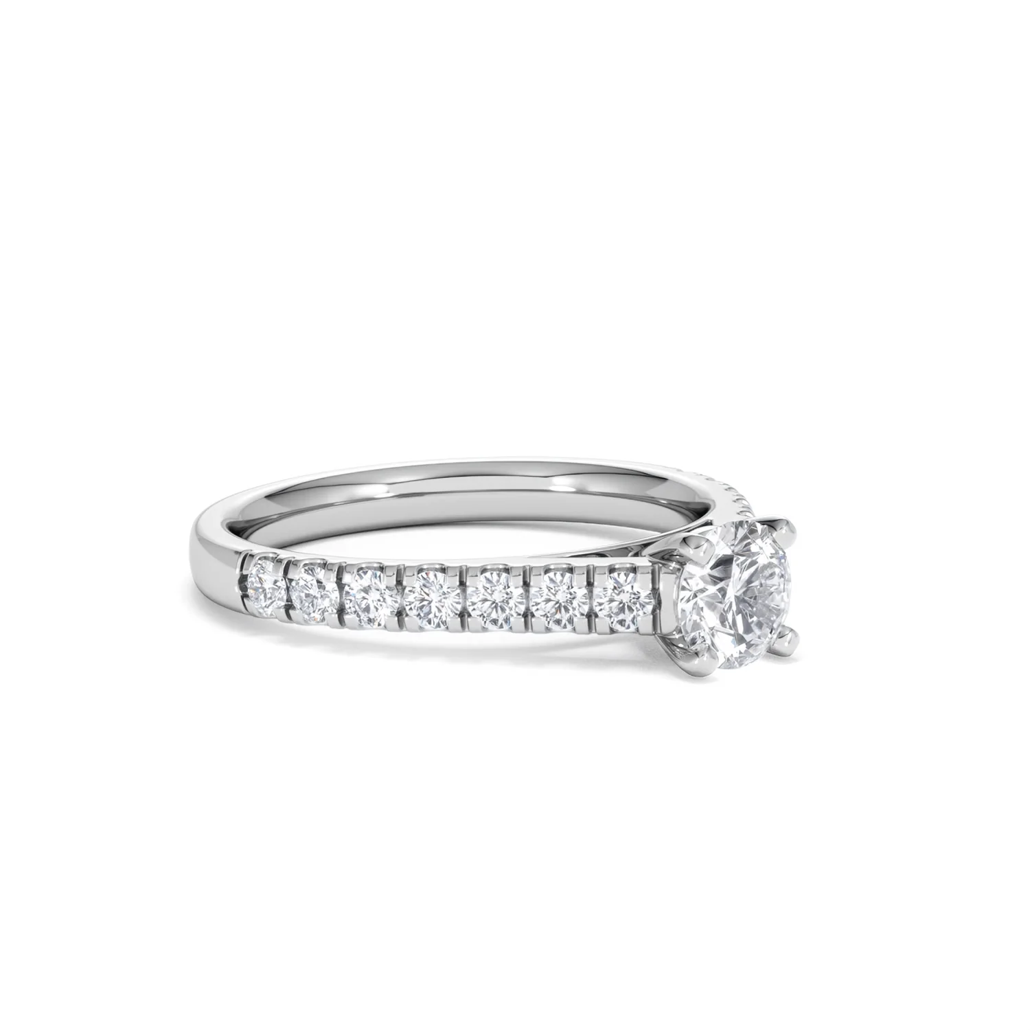 Natalia Lab Diamond Engagement Side Stone Ring Platinum 0.91CT F/VS1 - Image 17