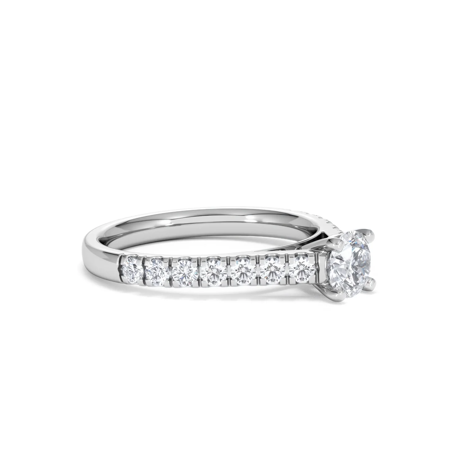 Natalia Lab Diamond Engagement Side Stone Ring Platinum 0.91CT F/VS1 - Image 19