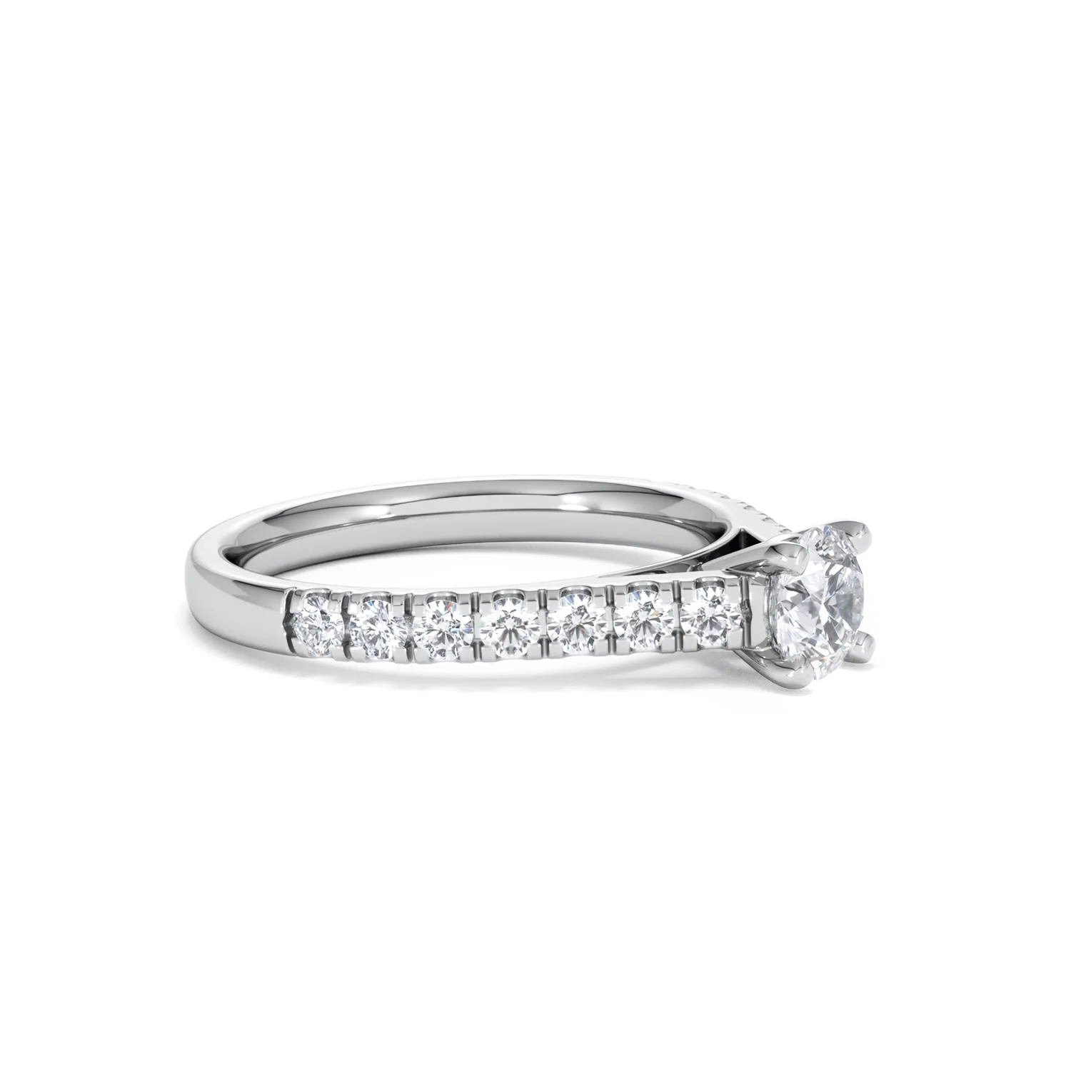 Natalia Lab Diamond Engagement Side Stone Ring Platinum 0.91CT F/VS1 - Image 20