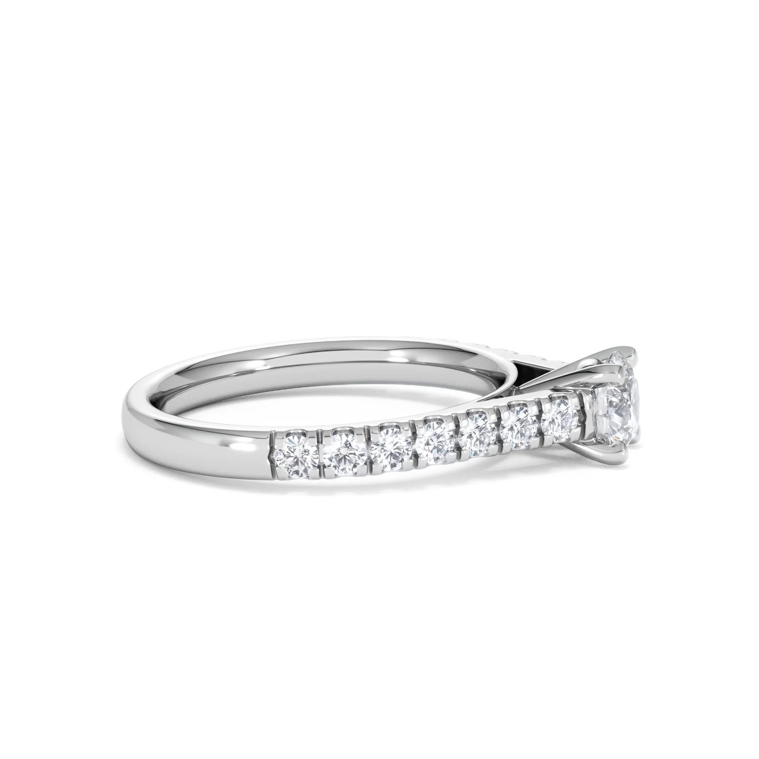 Natalia Lab Diamond Engagement Side Stone Ring Platinum 0.91CT F/VS1 - Image 25