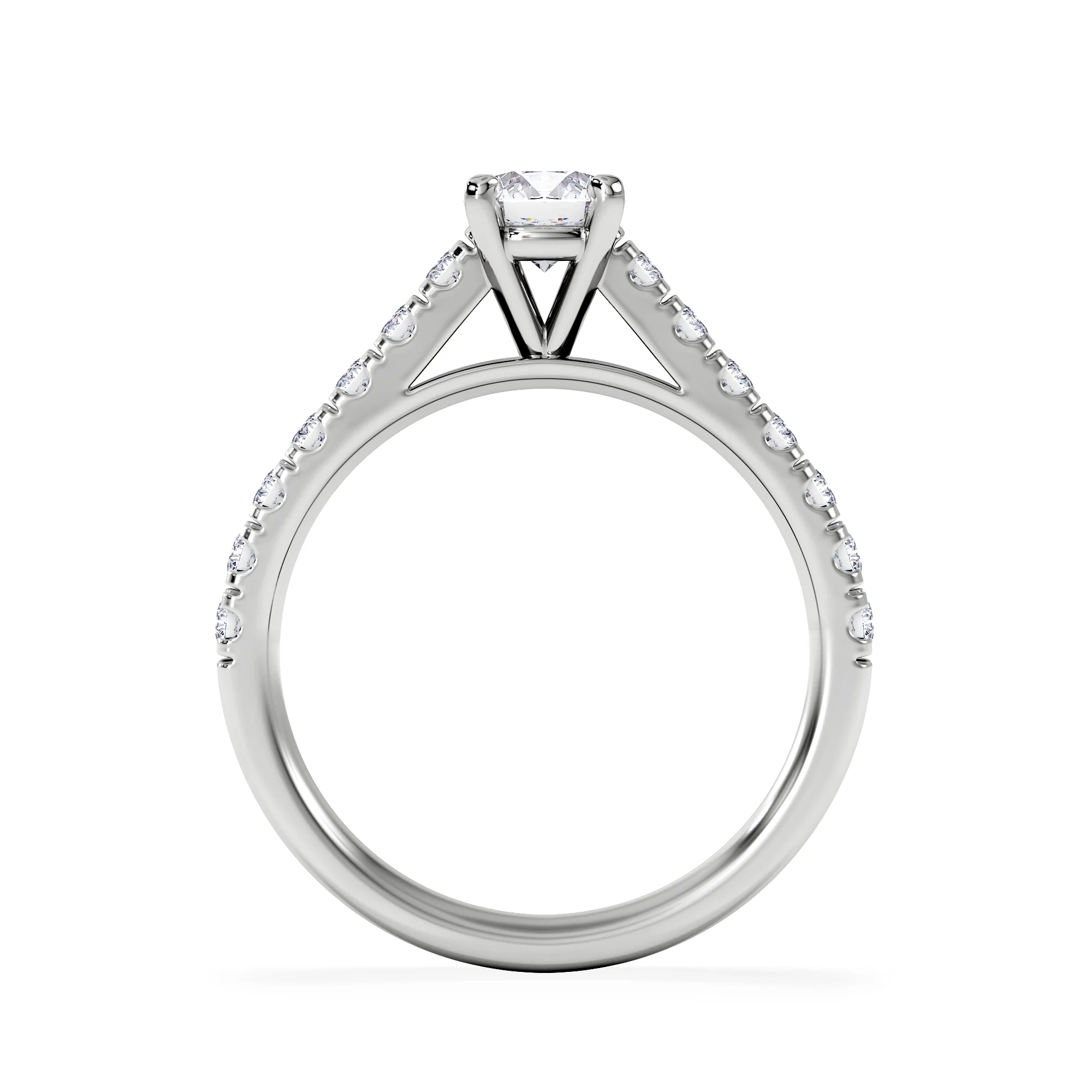 Natalia Lab Diamond Engagement Side Stone Ring Platinum 0.91CT F/VS1 - Image 3