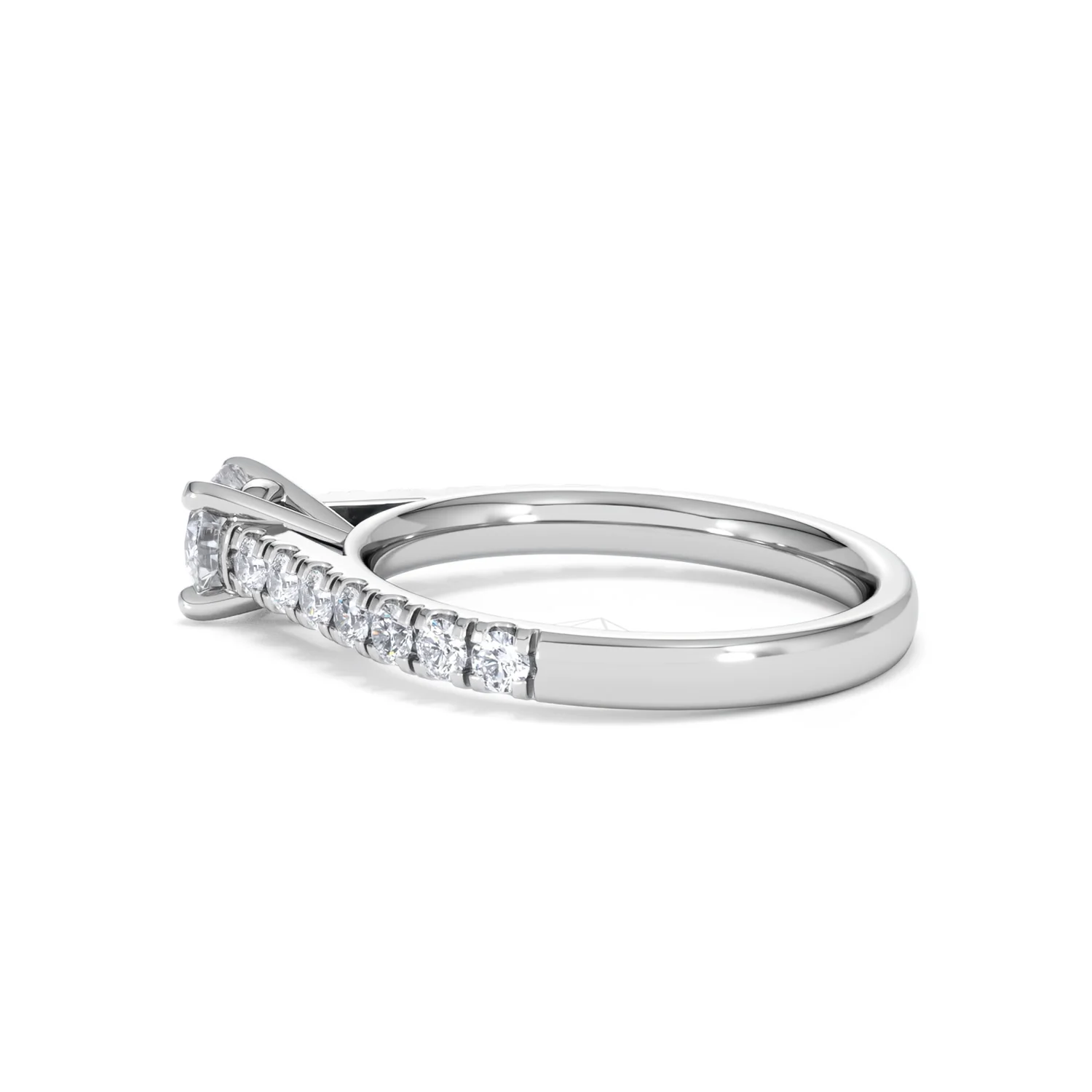 Natalia Lab Diamond Engagement Side Stone Ring Platinum 0.91CT F/VS1 - Image 64