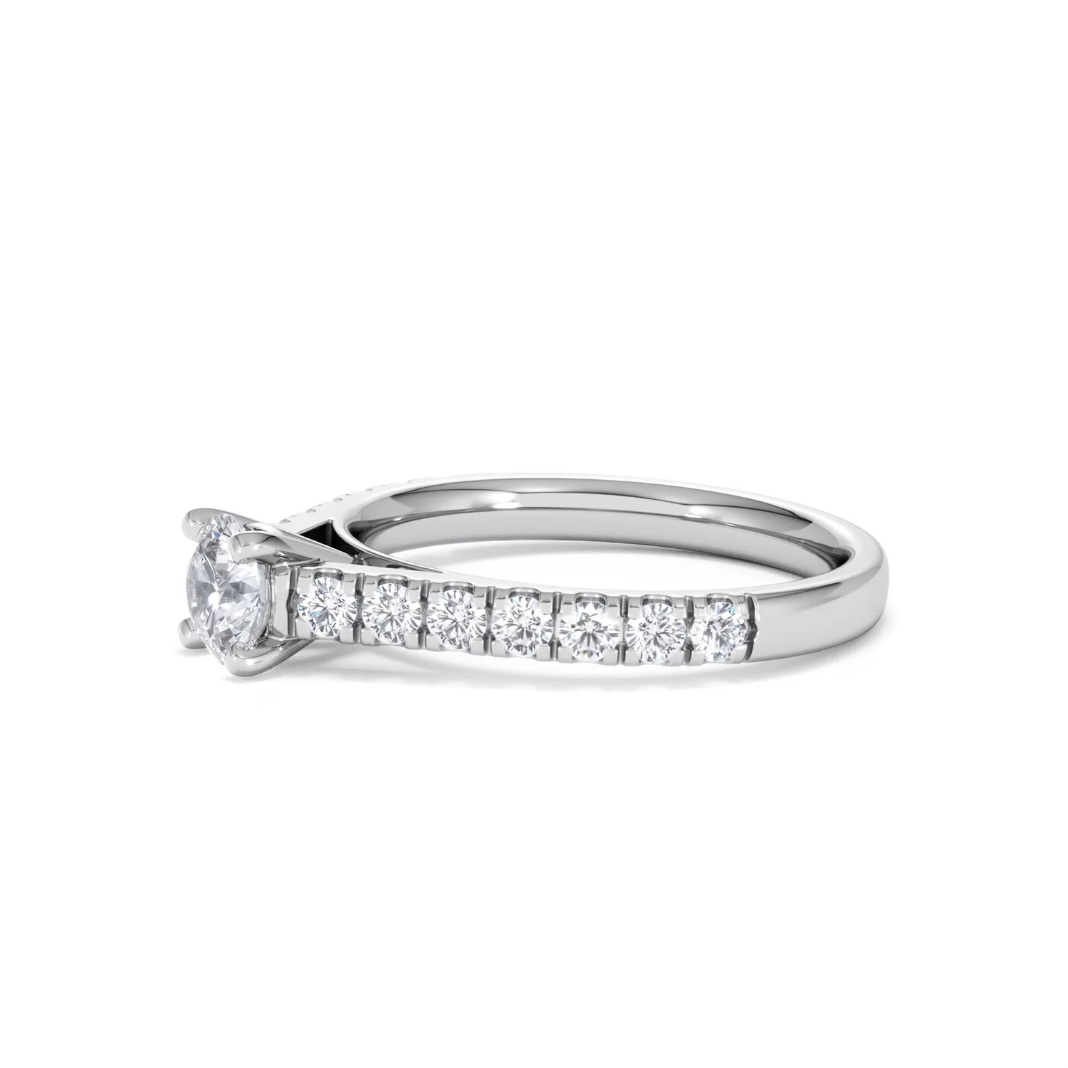 Natalia Lab Diamond Engagement Side Stone Ring Platinum 0.91CT F/VS1 - Image 74