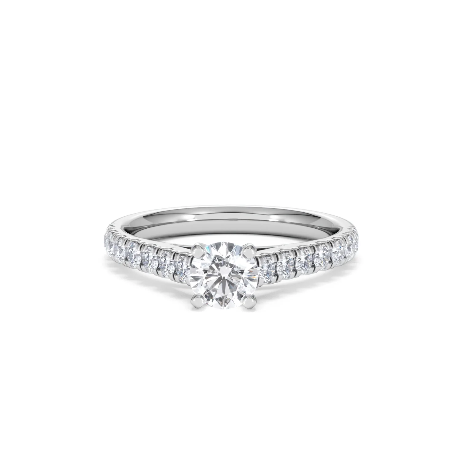 Natalia Lab Diamond Engagement Side Stone Ring Platinum 0.91CT F/VS1 - Image 87