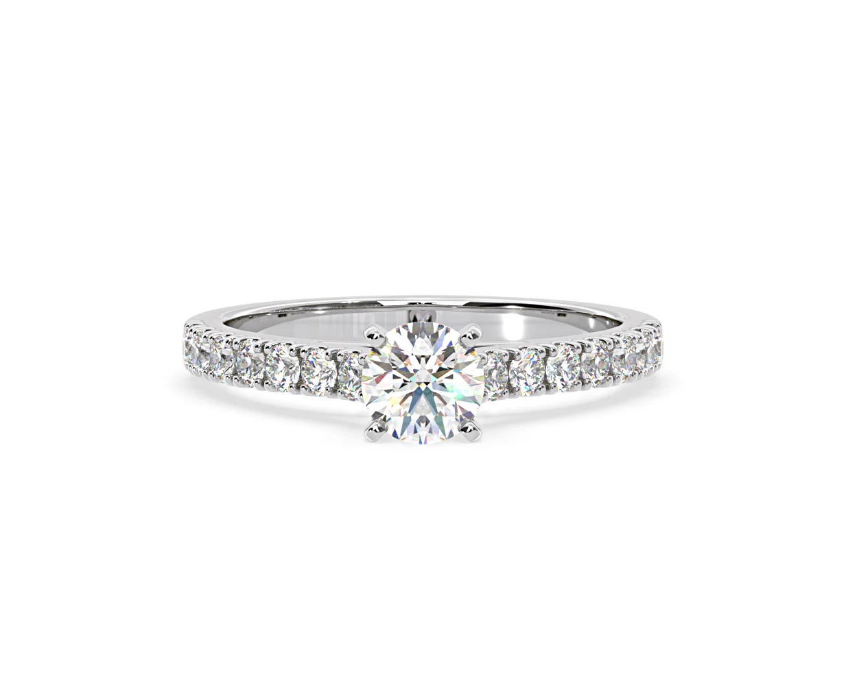 Natalia Lab Diamond Engagement Side Stone Ring Platinum 0.91CT F/VS1 - Image 88