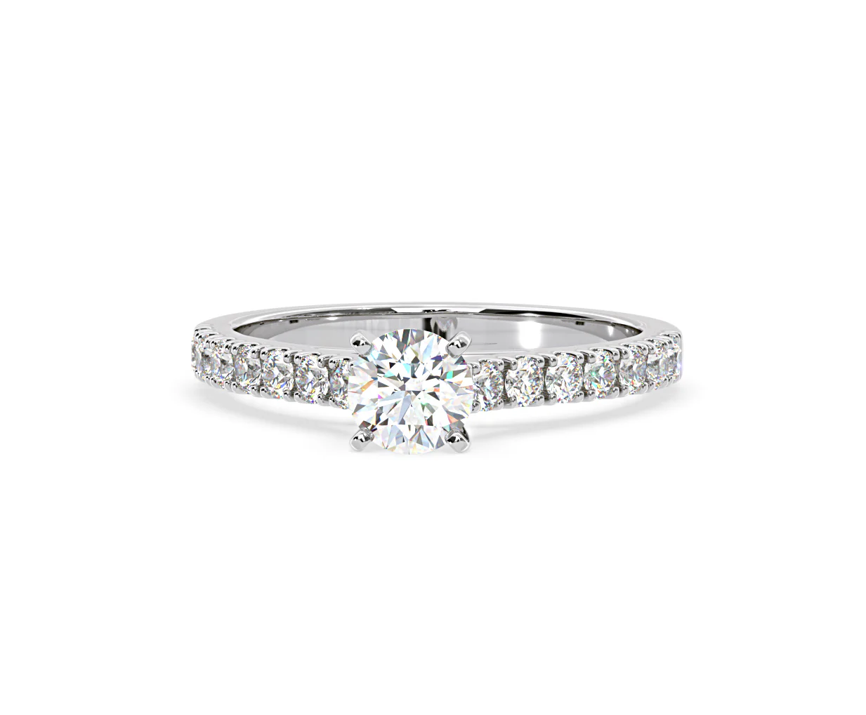 Natalia Lab Diamond Engagement Side Stone Ring Platinum 0.91CT F/VS1 - Image 89