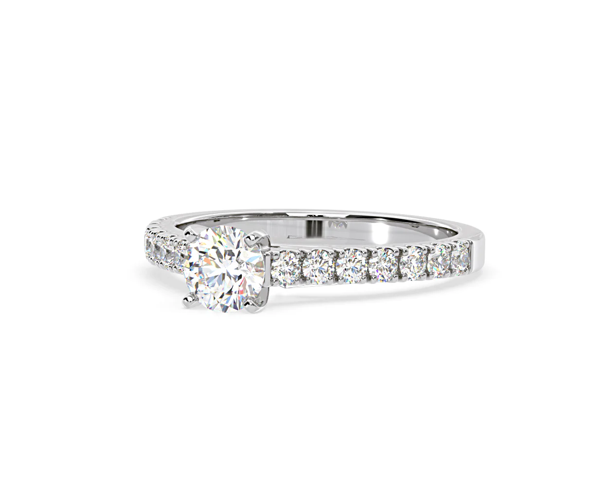 Natalia Lab Diamond Engagement Side Stone Ring Platinum 0.91CT F/VS1 - Image 93