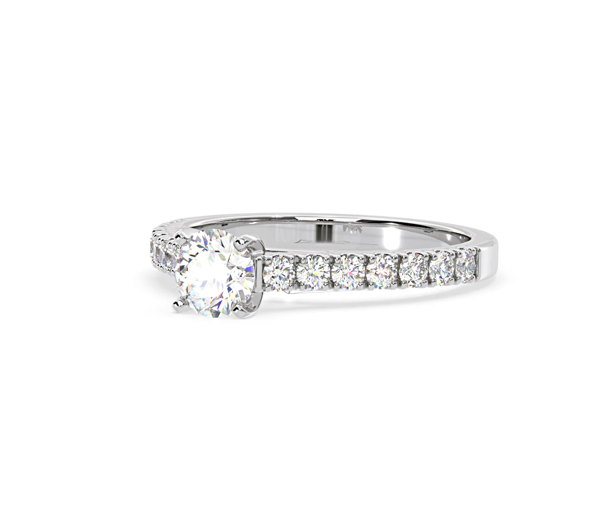 Natalia Lab Diamond Engagement Side Stone Ring Platinum 0.91CT F/VS1 - Image 94