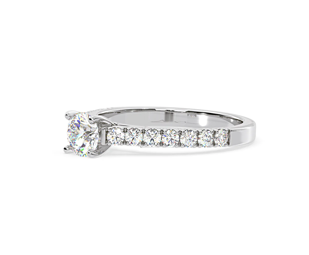 Natalia Lab Diamond Engagement Side Stone Ring Platinum 0.91CT F/VS1 - Image 98
