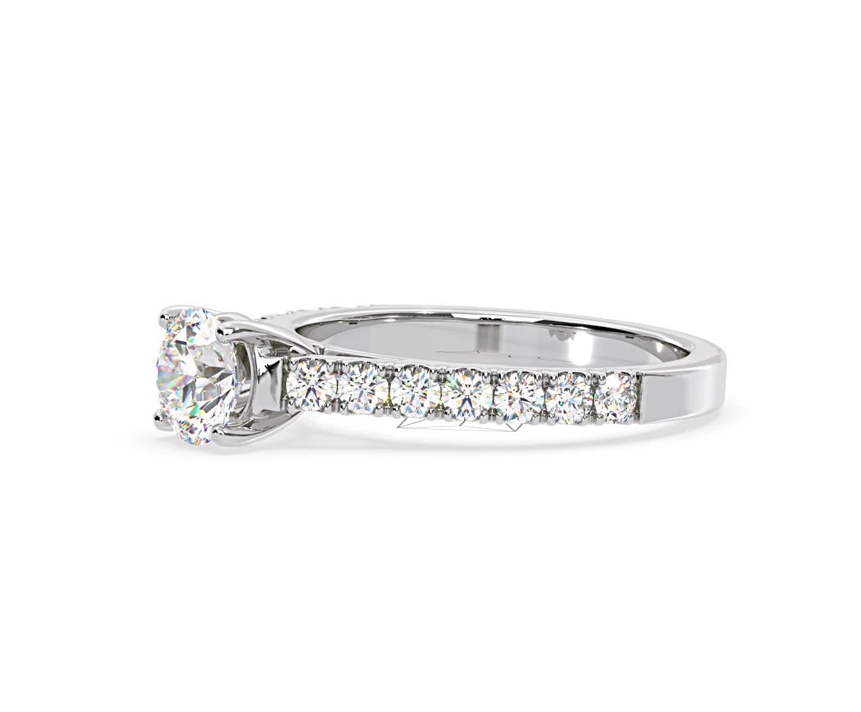 Natalia Lab Diamond Engagement Side Stone Ring Platinum 1.50CT F/VS1 - Image 100