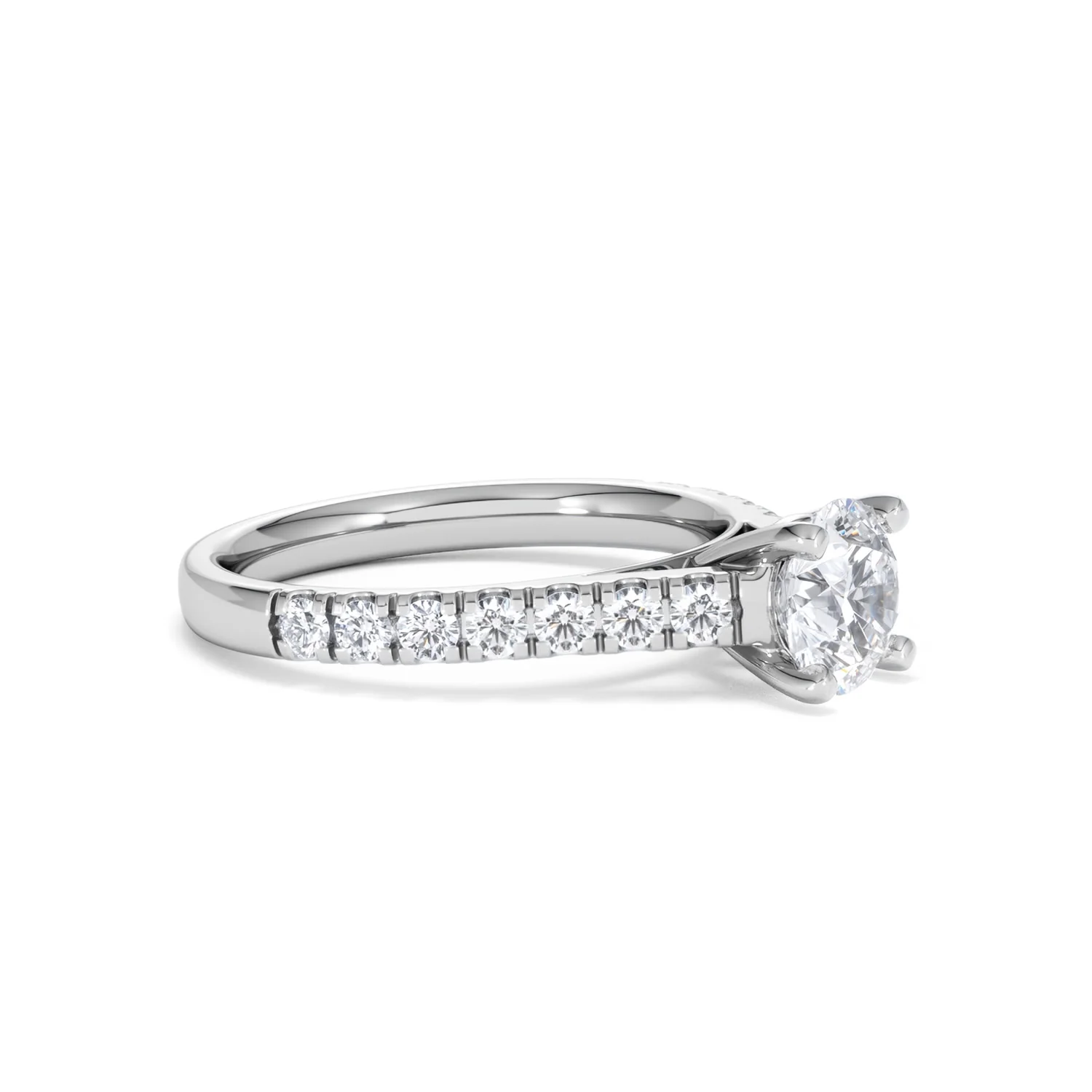 Natalia Lab Diamond Engagement Side Stone Ring Platinum 1.50CT F/VS1 - Image 20