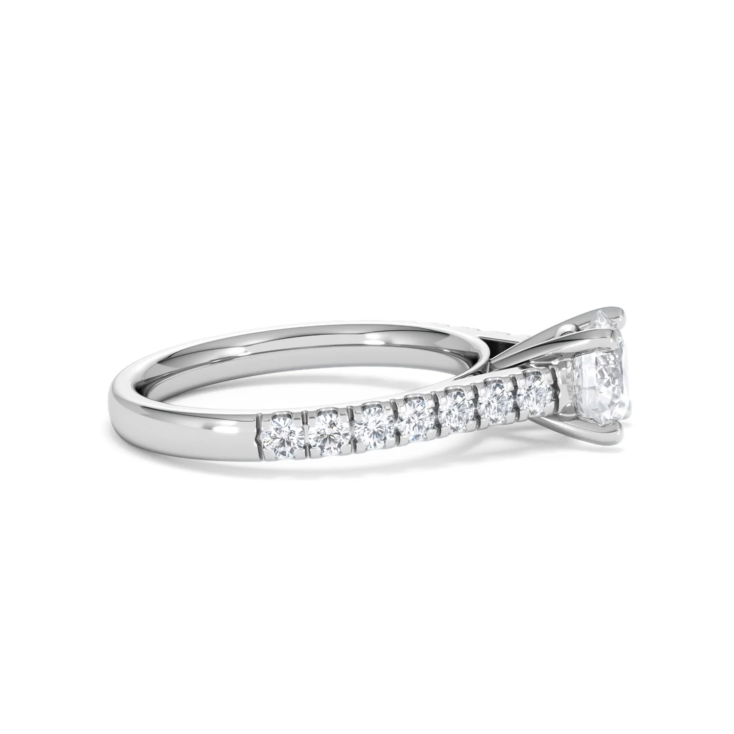 Natalia Lab Diamond Engagement Side Stone Ring Platinum 1.50CT F/VS1 - Image 26