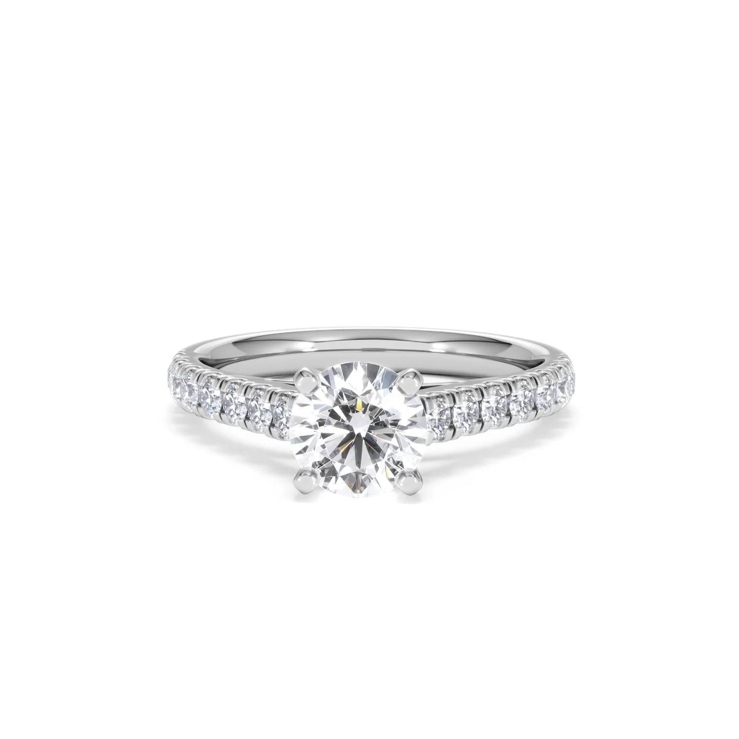 Natalia Lab Diamond Engagement Side Stone Ring Platinum 1.50CT F/VS1 - Image 87