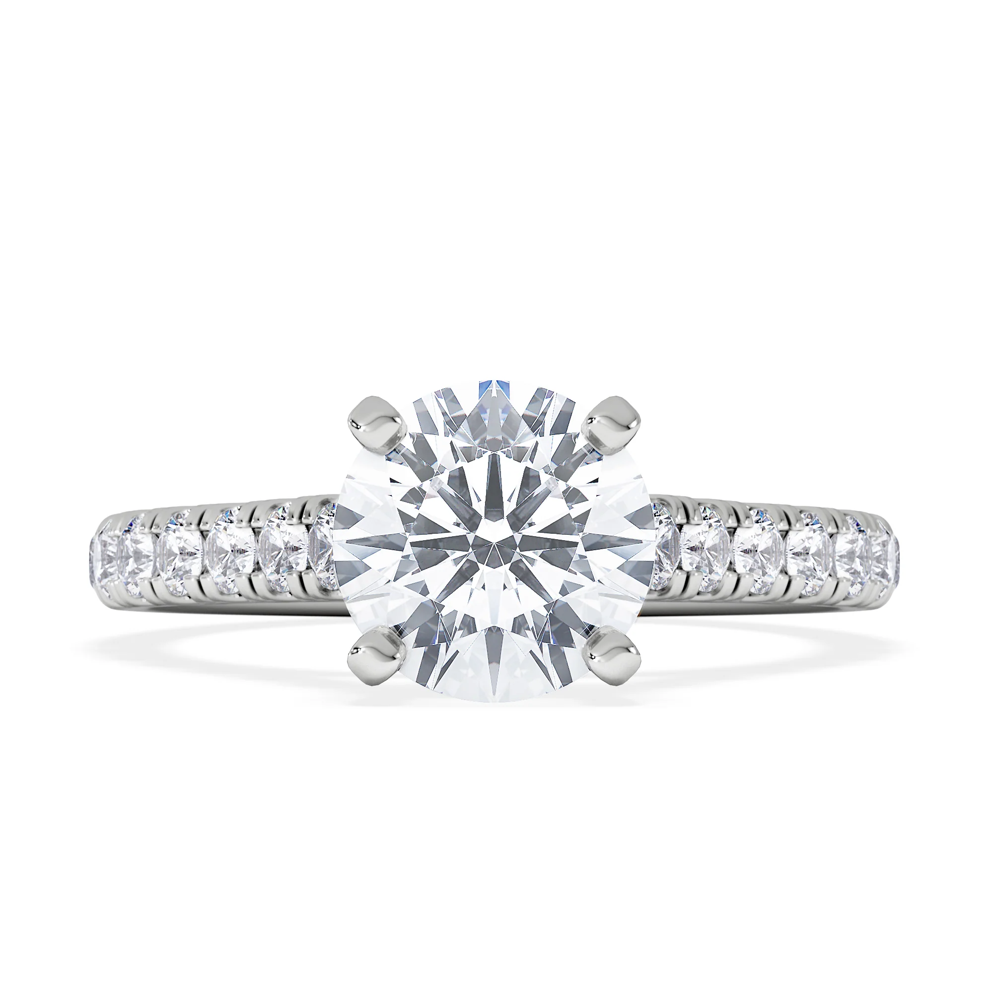 Natalia Lab Diamond Engagement Side Stone Ring Platinum 2.00CT F/VS1 - Image 6