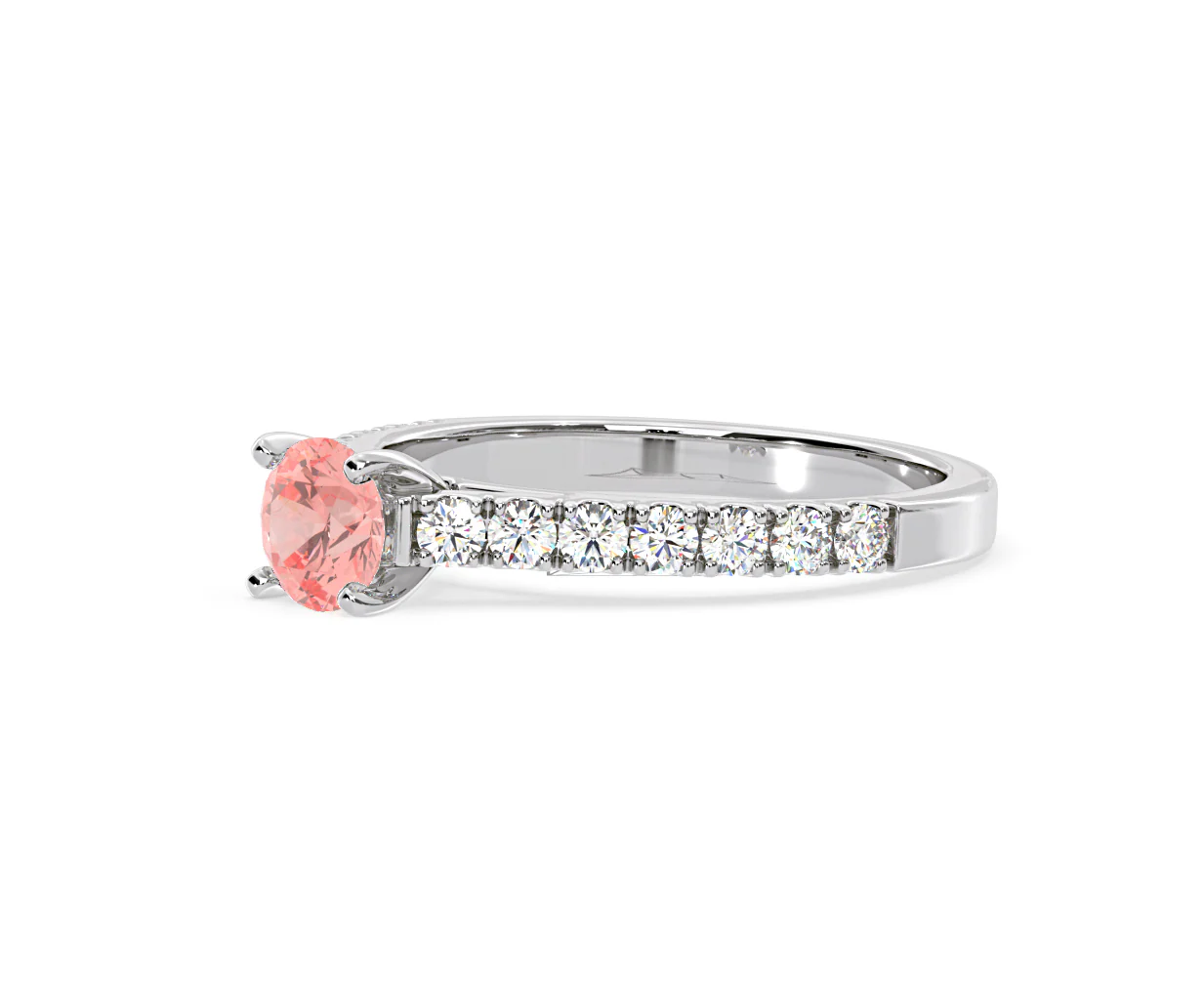 Natalia Pink Lab Diamond 0.91ct Side Stone Ring in 18K White Gold - Elara Collection - Image 17