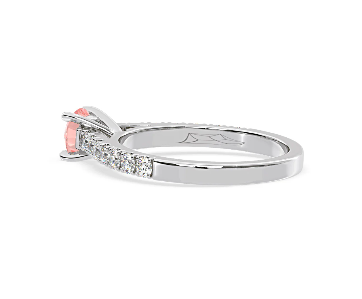Natalia Pink Lab Diamond 0.91ct Side Stone Ring in 18K White Gold - Elara Collection - Image 33