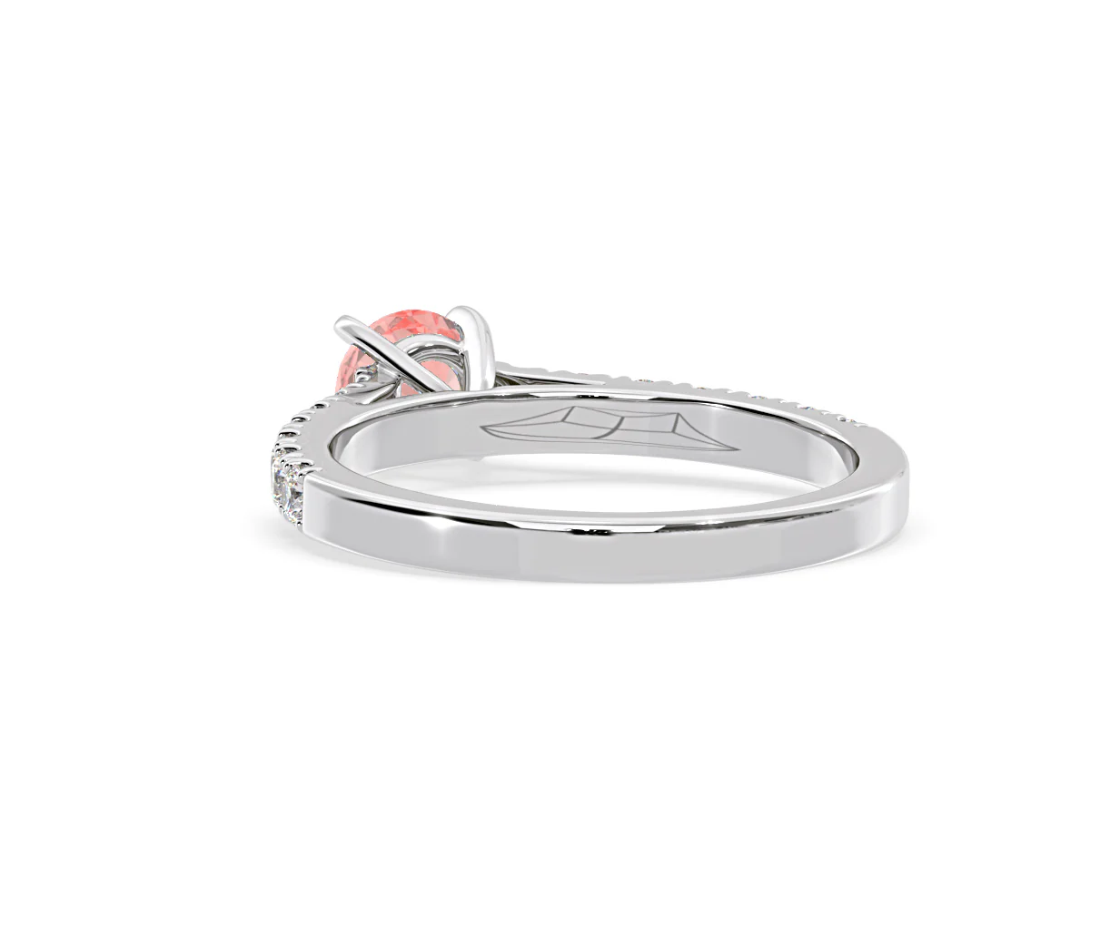 Natalia Pink Lab Diamond 0.91ct Side Stone Ring in 18K White Gold - Elara Collection - Image 41