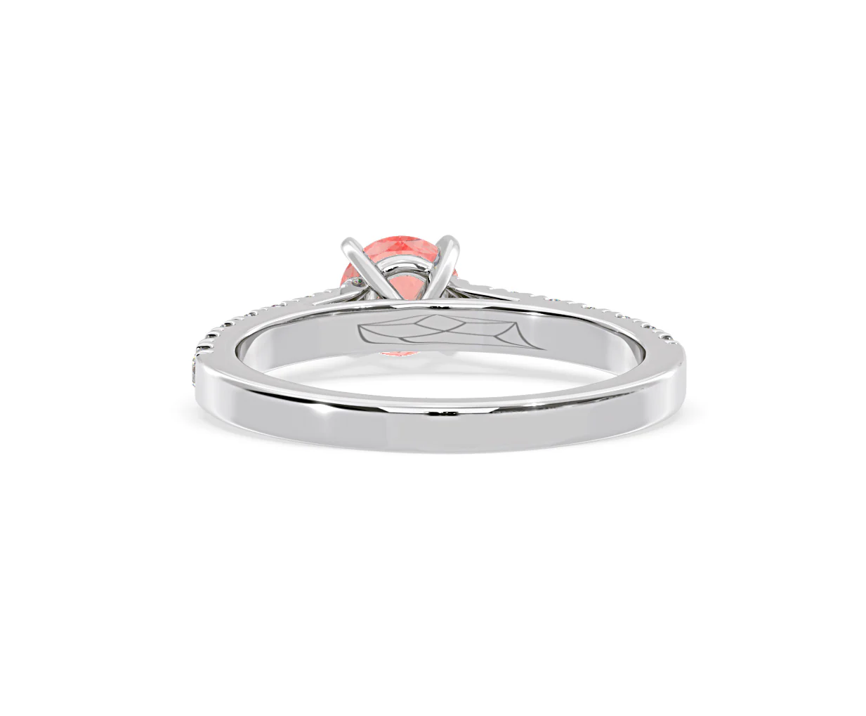 Natalia Pink Lab Diamond 0.91ct Side Stone Ring in 18K White Gold - Elara Collection - Image 45