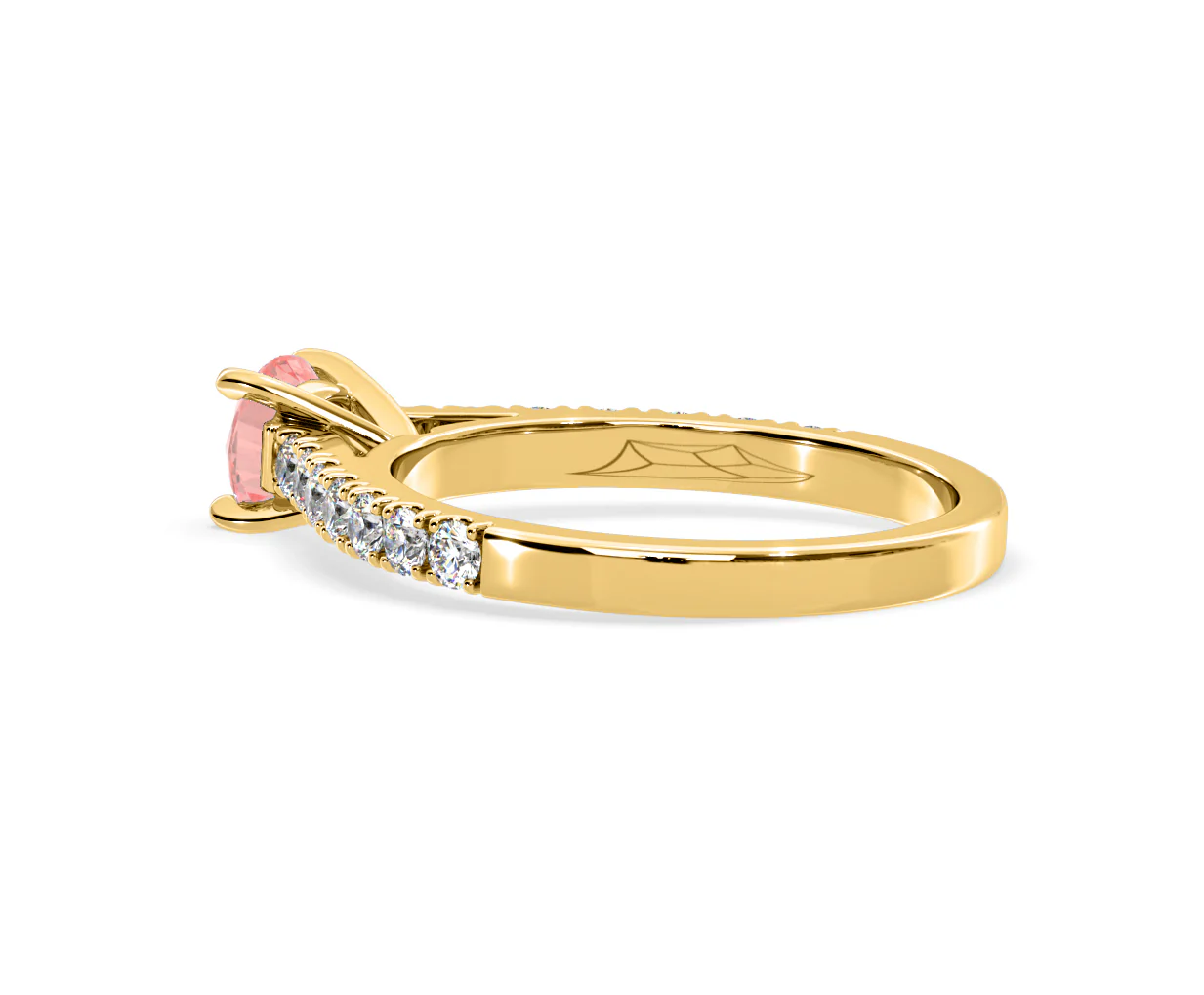 Natalia Pink Lab Diamond 0.91ct Side Stone Ring in 18K Yellow Gold - Elara Collection - Image 35