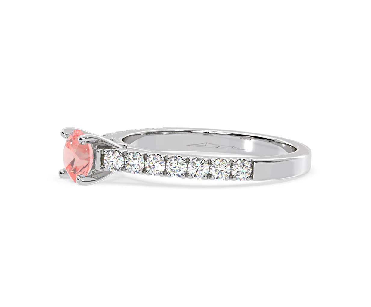 Natalia Pink Lab Diamond 0.91ct Side Stone Ring in Platinum - Elara Collection - Image 21