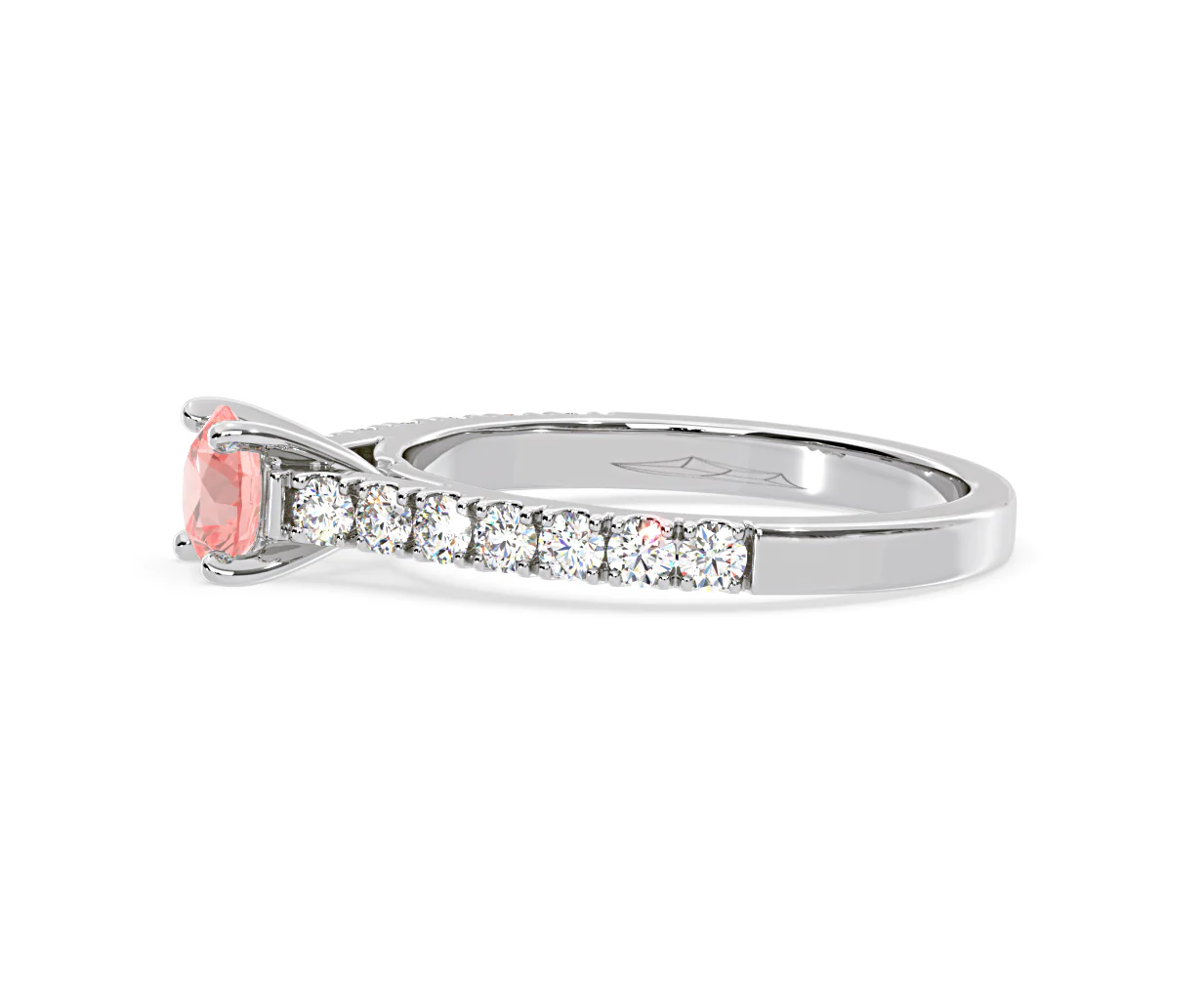 Natalia Pink Lab Diamond 0.91ct Side Stone Ring in Platinum - Elara Collection - Image 24