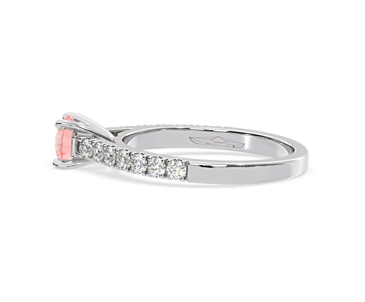 Natalia Pink Lab Diamond 0.91ct Side Stone Ring in Platinum - Elara Collection - Image 29