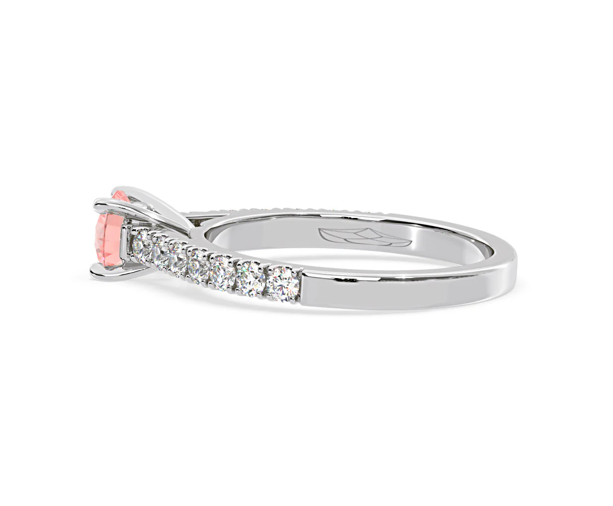 Natalia Pink Lab Diamond 0.91ct Side Stone Ring in Platinum - Elara Collection - Image 30