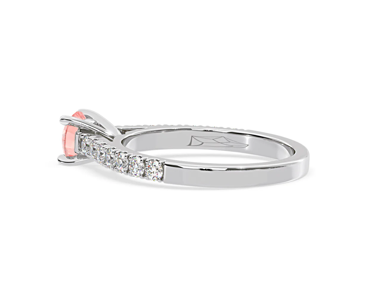 Natalia Pink Lab Diamond 0.91ct Side Stone Ring in Platinum - Elara Collection - Image 32