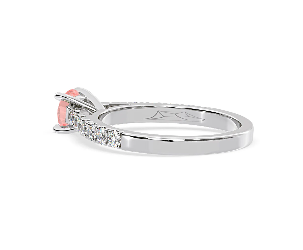 Natalia Pink Lab Diamond 0.91ct Side Stone Ring in Platinum - Elara Collection - Image 34