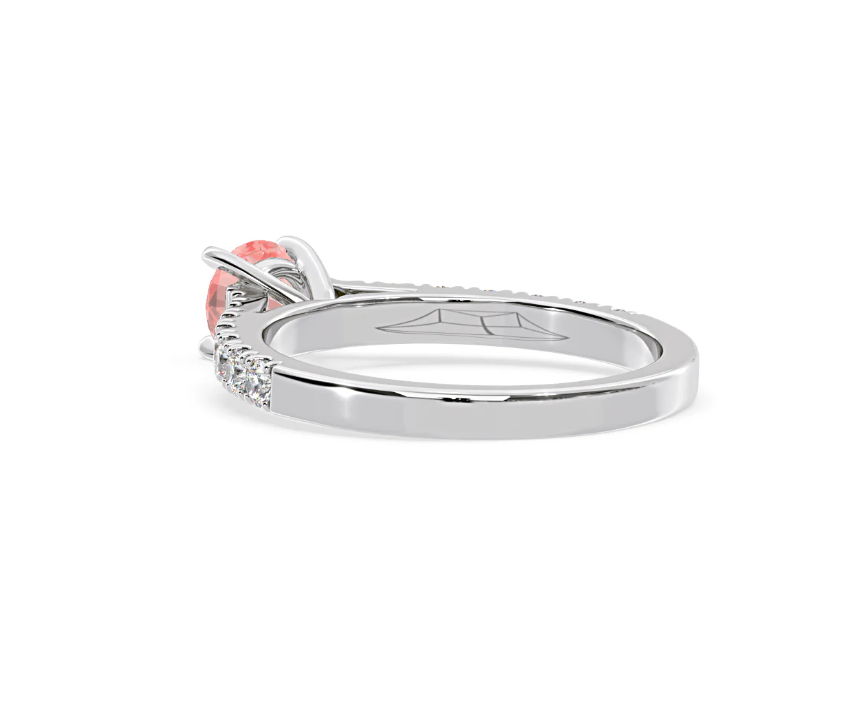 Natalia Pink Lab Diamond 0.91ct Side Stone Ring in Platinum - Elara Collection - Image 38