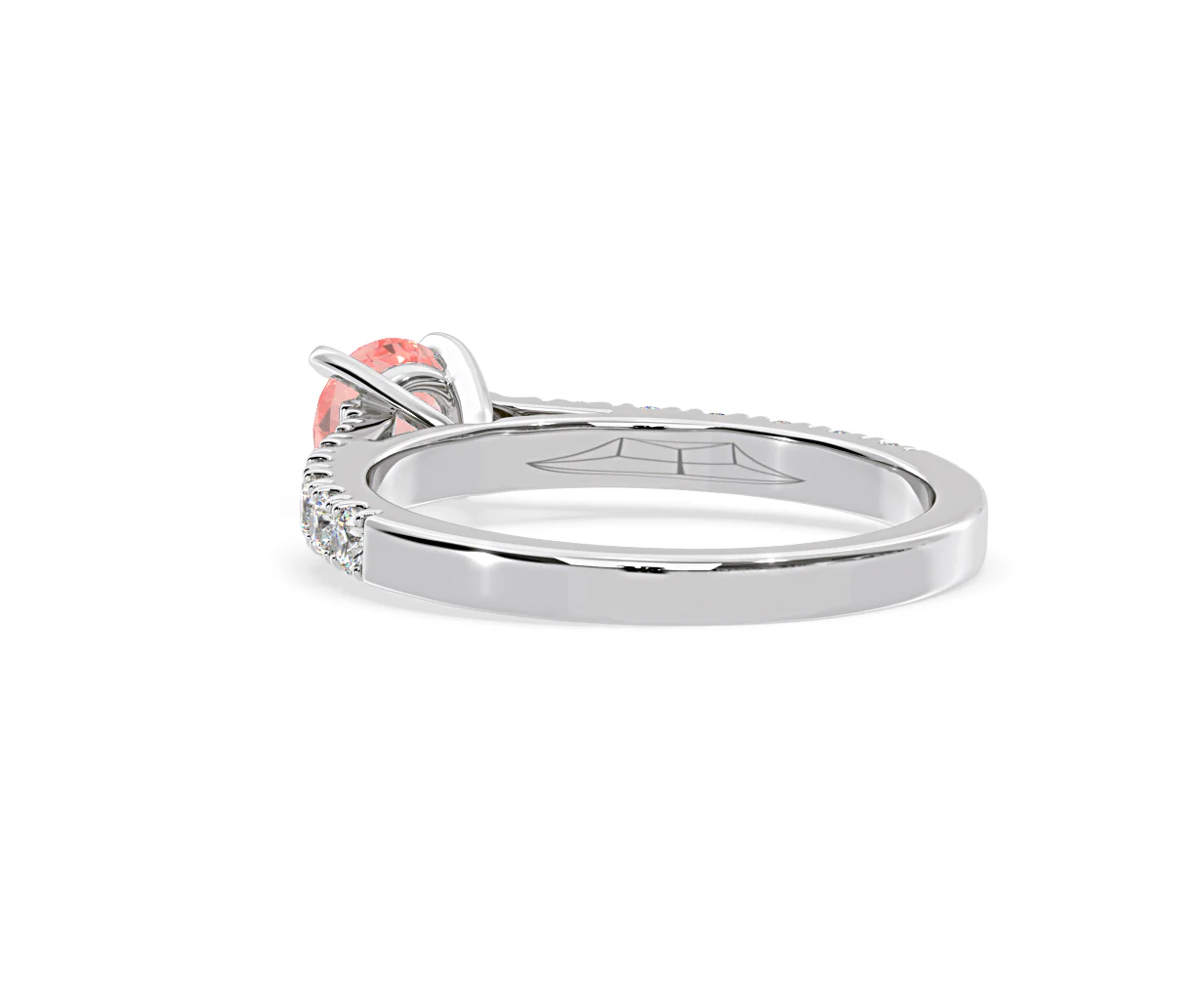 Natalia Pink Lab Diamond 0.91ct Side Stone Ring in Platinum - Elara Collection - Image 39