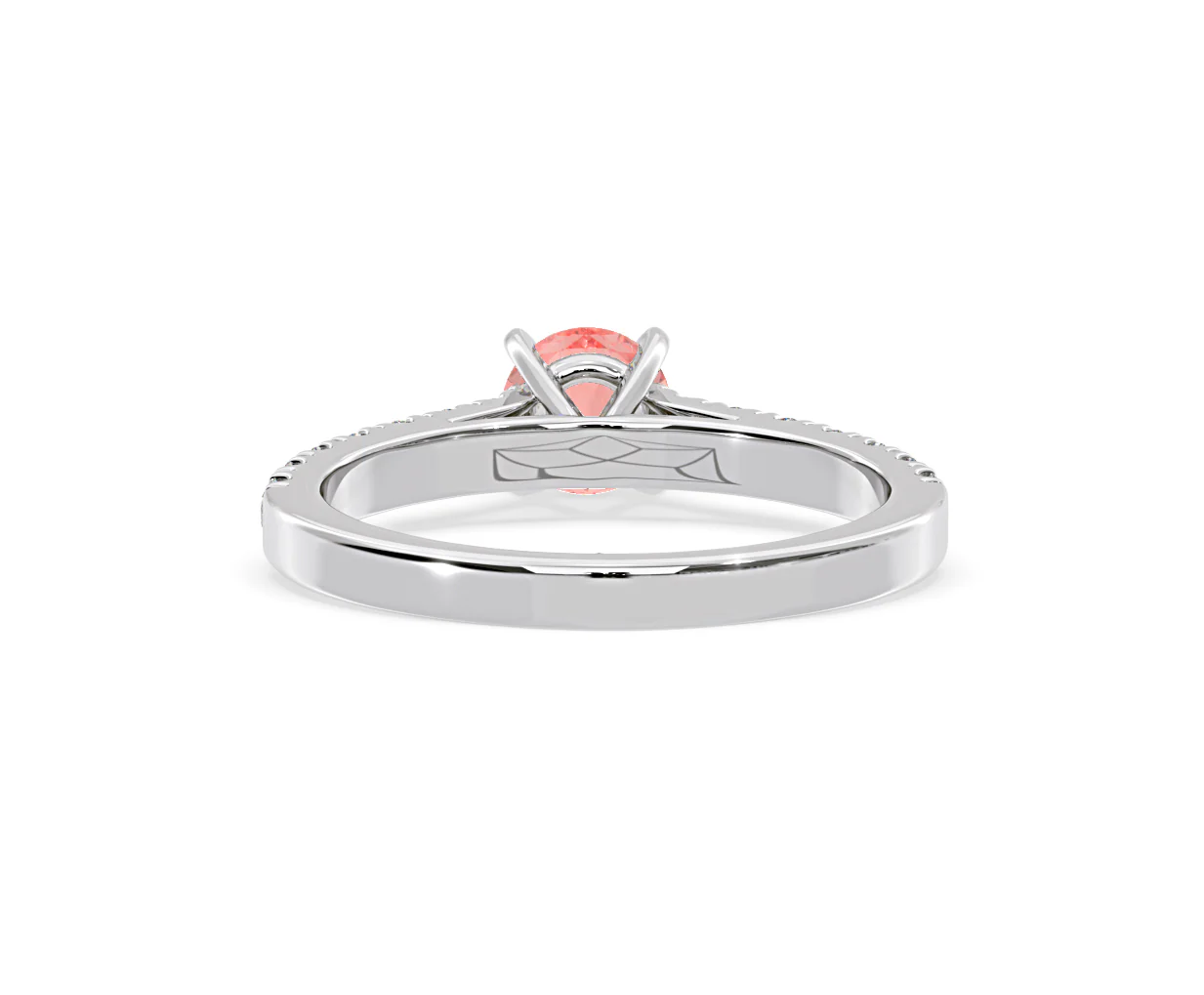 Natalia Pink Lab Diamond 0.91ct Side Stone Ring in Platinum - Elara Collection - Image 46