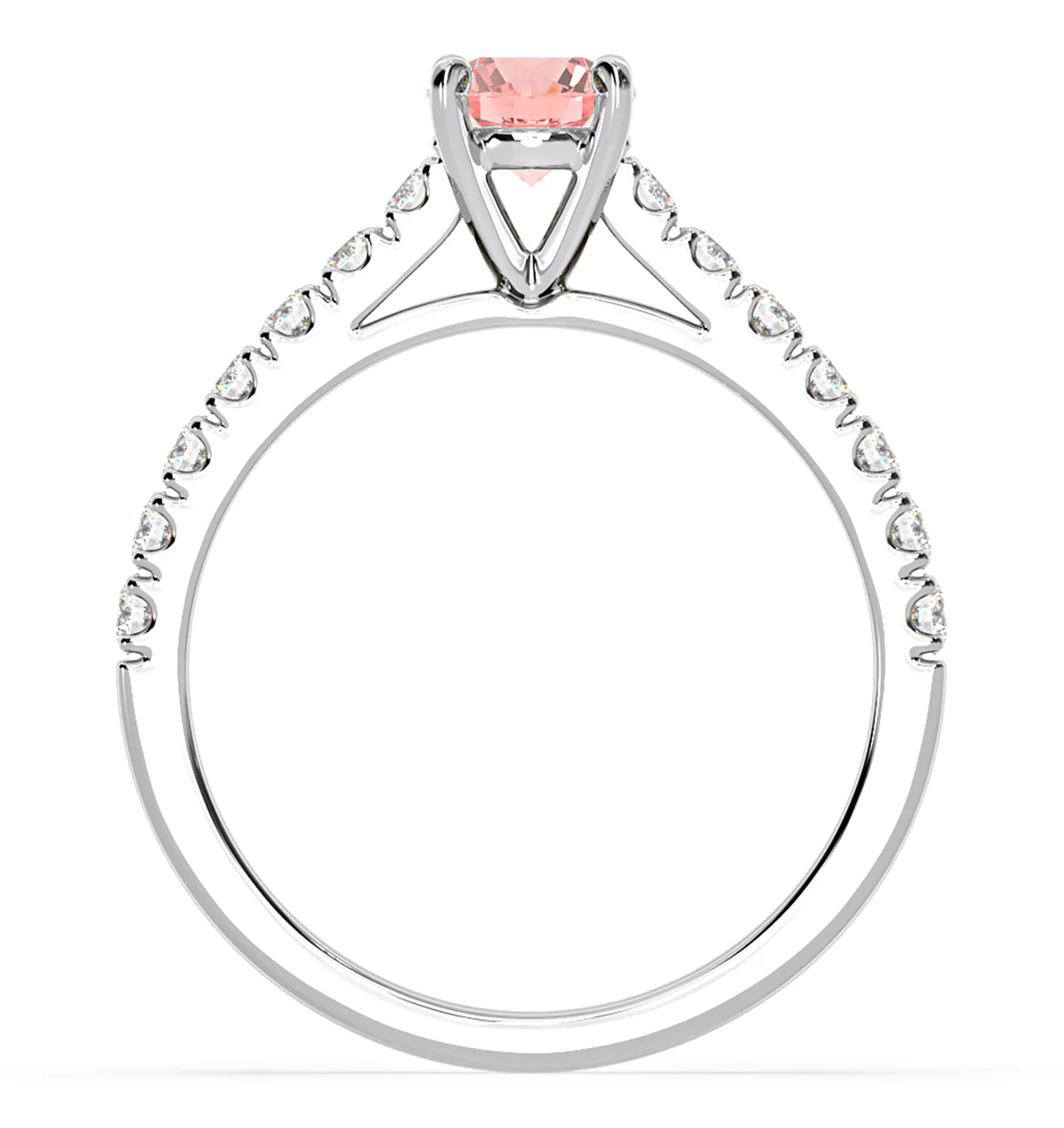 Natalia Pink Lab Diamond 0.91ct Side Stone Ring in Platinum - Elara Collection - Image 5